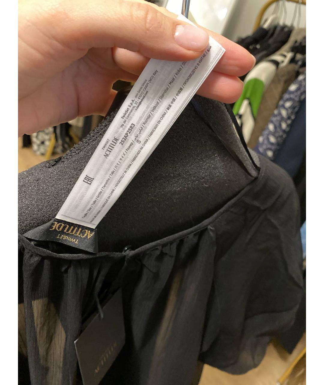 TWIN-SET Черное полиэстеровое платье, фото 3