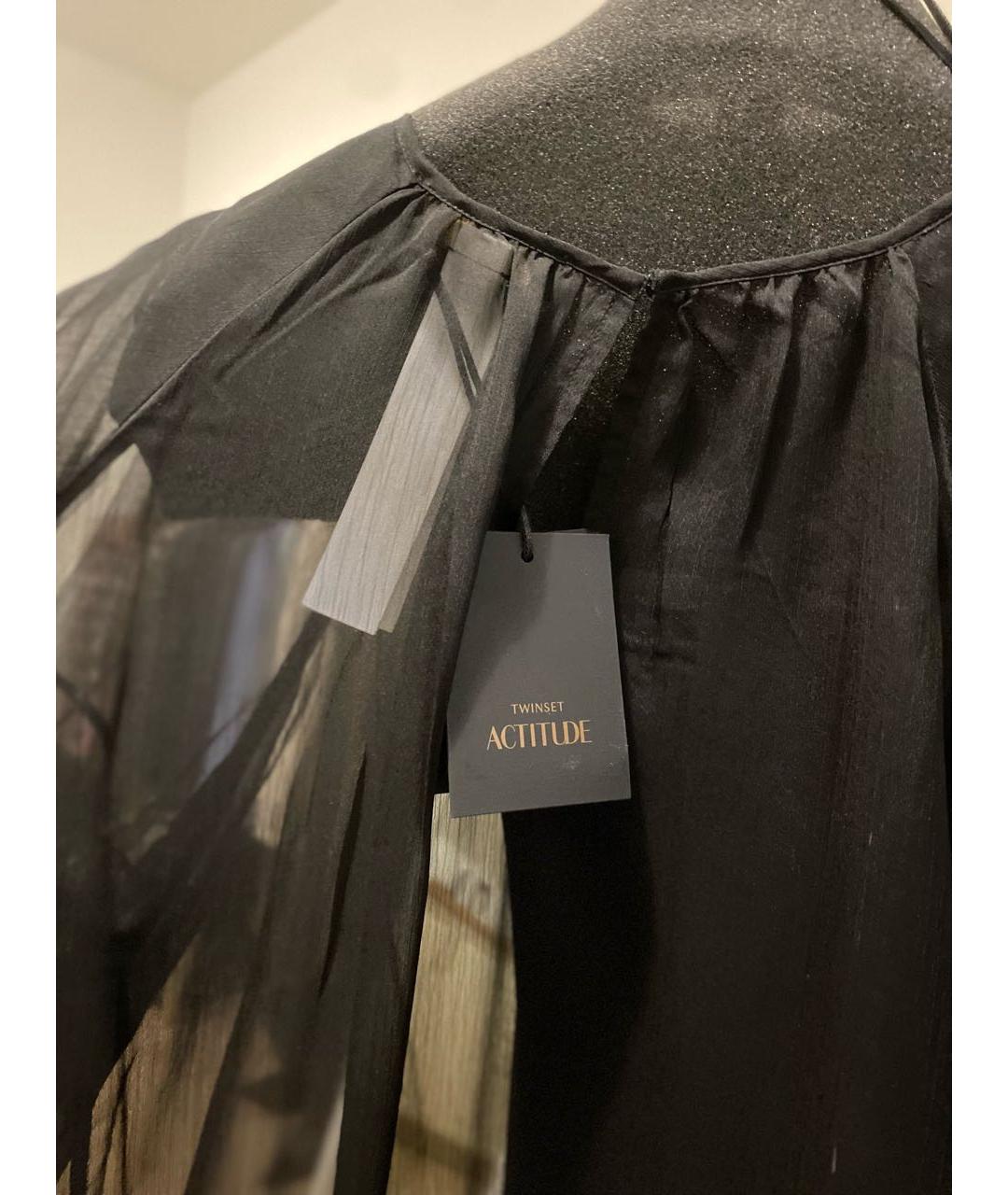 TWIN-SET Черное полиэстеровое платье, фото 4