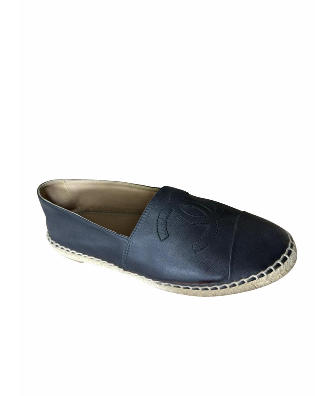 CHANEL Черные кожаные эспадрильи, фото 4