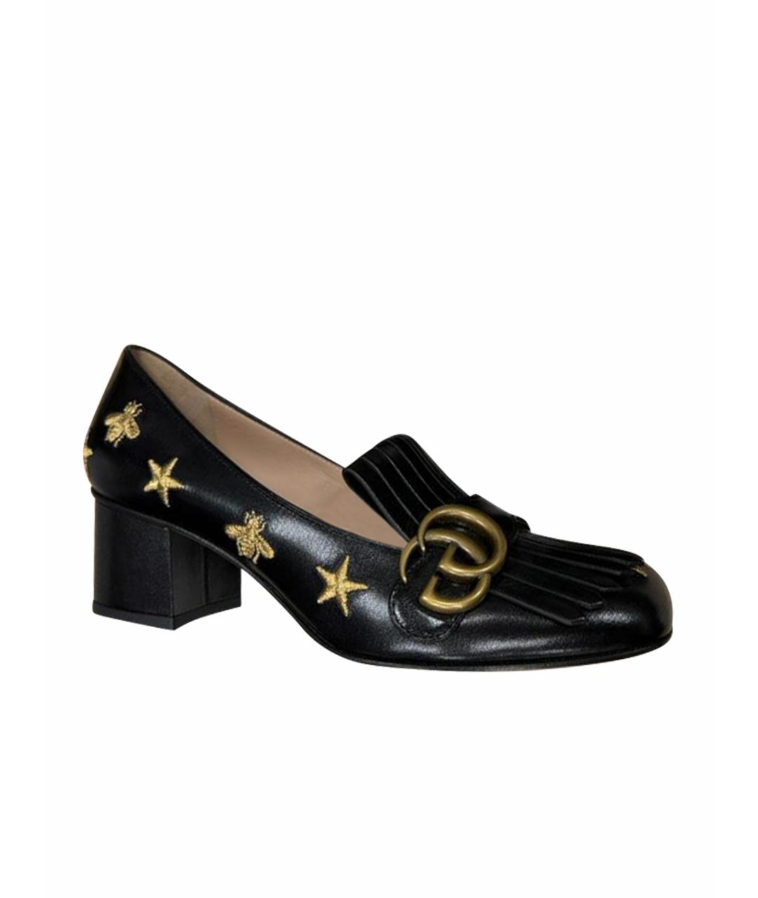 GUCCI Черные кожаные туфли, фото 1