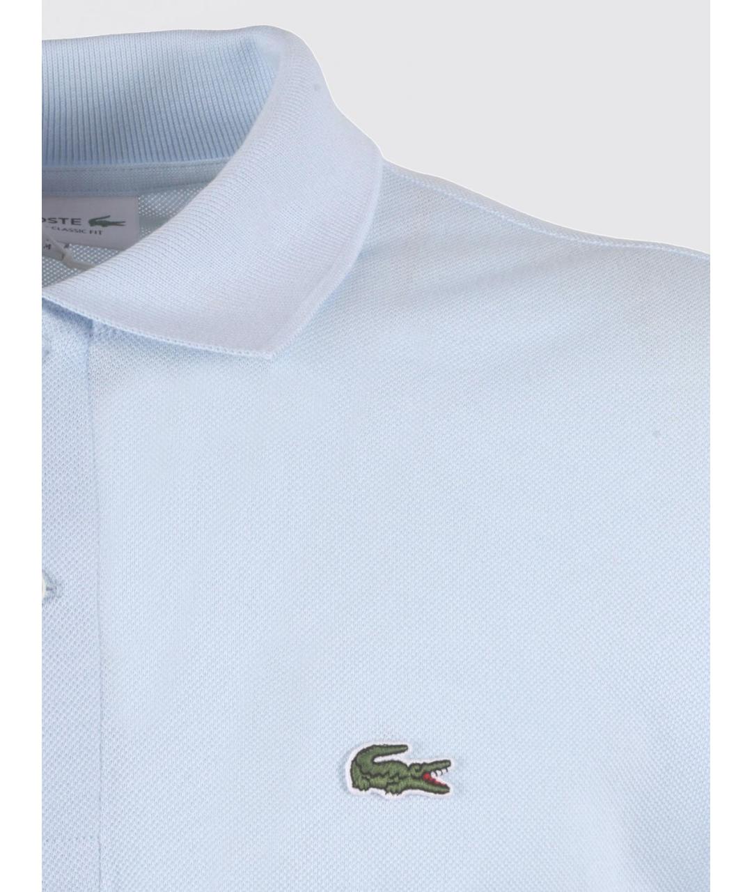 LACOSTE Голубое хлопковое поло с коротким рукавом, фото 4