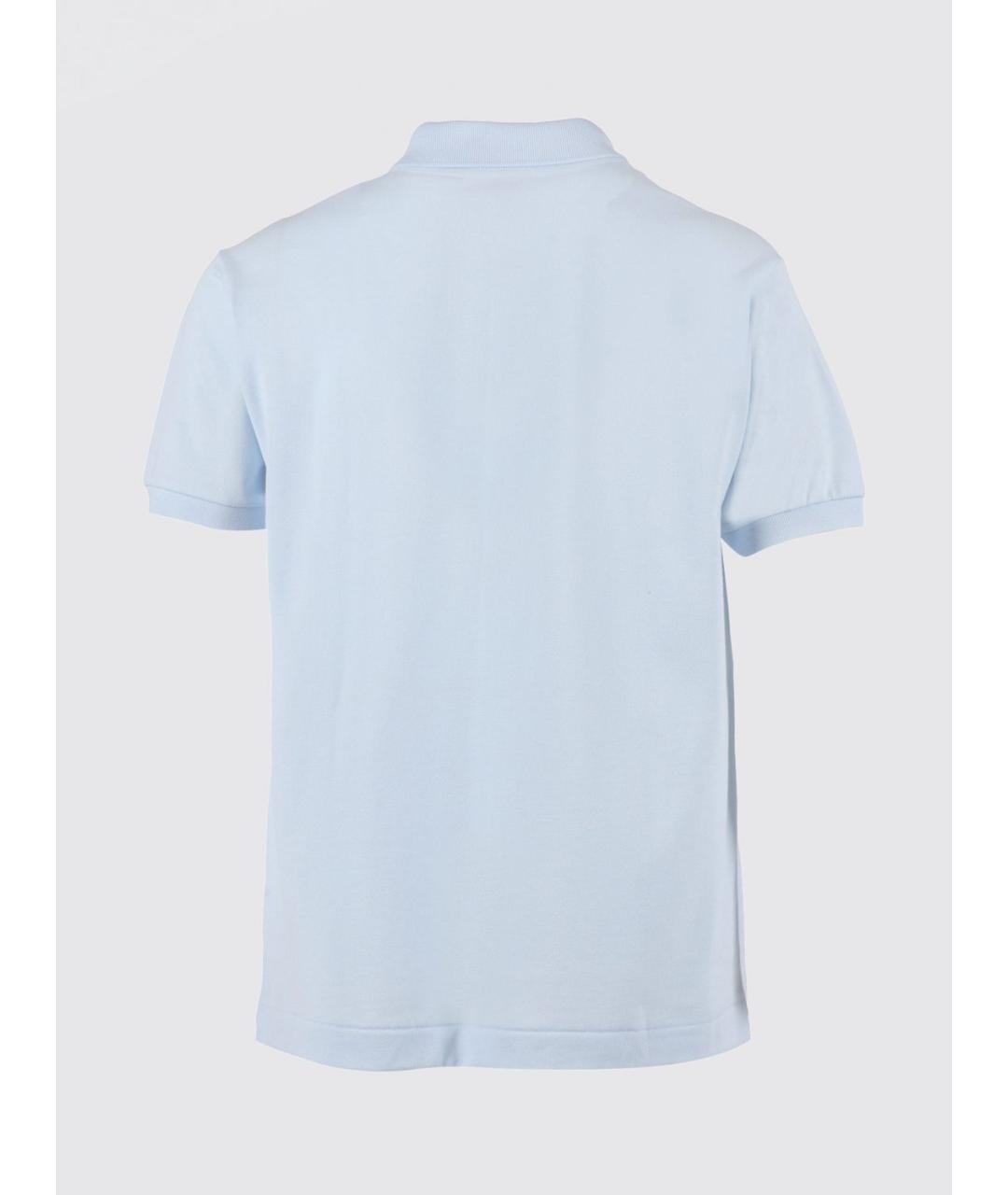 LACOSTE Голубое хлопковое поло с коротким рукавом, фото 3