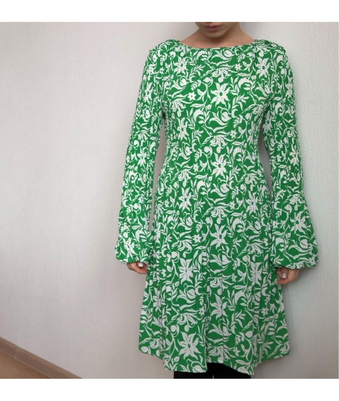 MAJE Зеленые полиэстеровое повседневное платье, фото 6