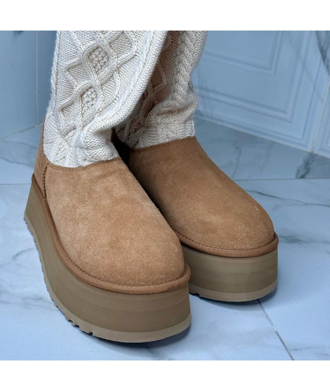 UGG AUSTRALIA Коричневые замшевые сапоги, фото 3