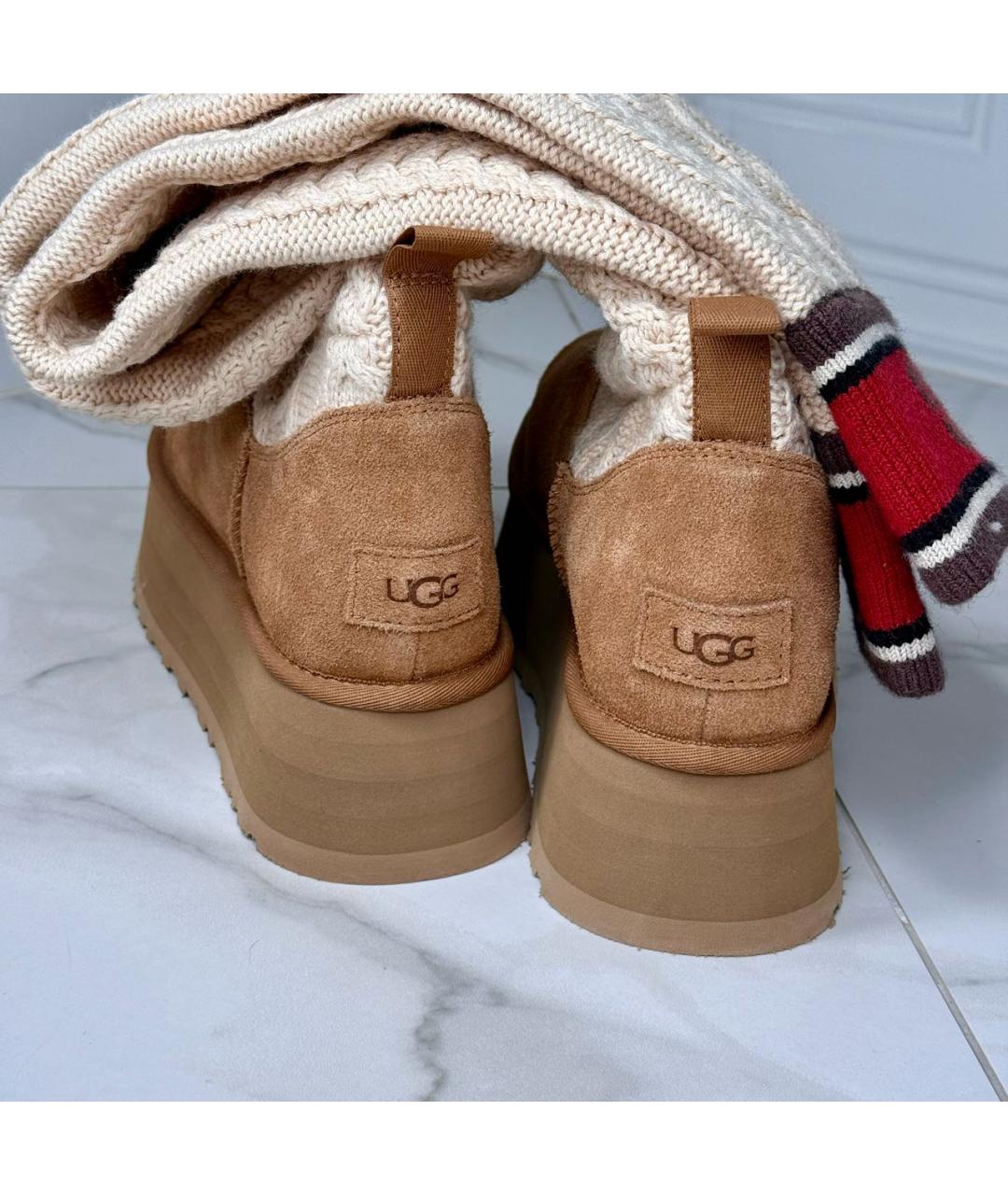 UGG AUSTRALIA Коричневые замшевые сапоги, фото 4
