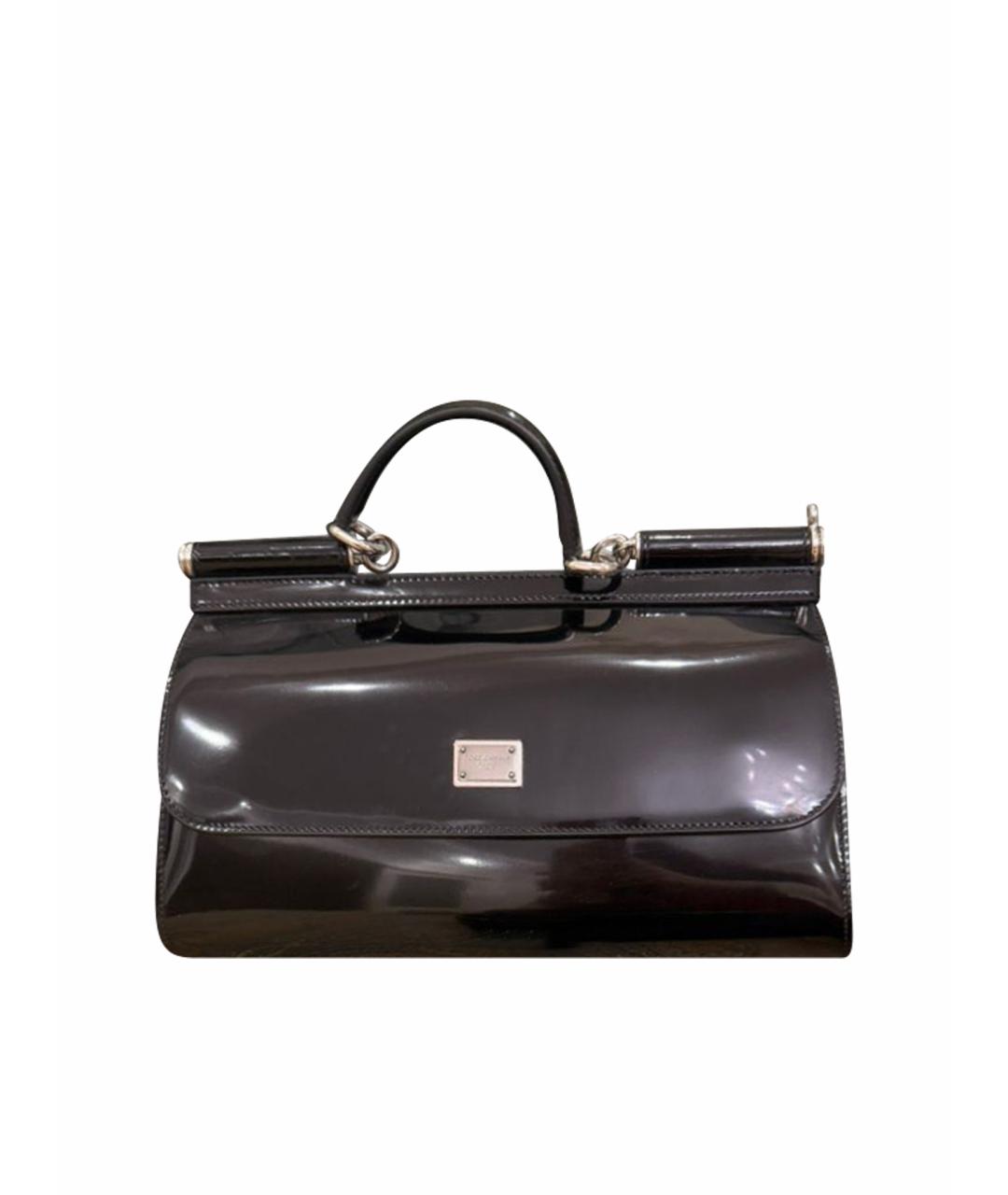 DOLCE&GABBANA Черная кожаная сумка через плечо, фото 1