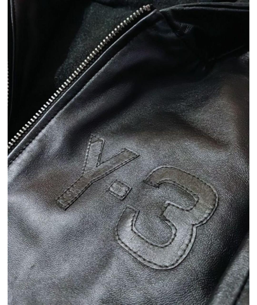 Y-3 Черная кожаная куртка, фото 5