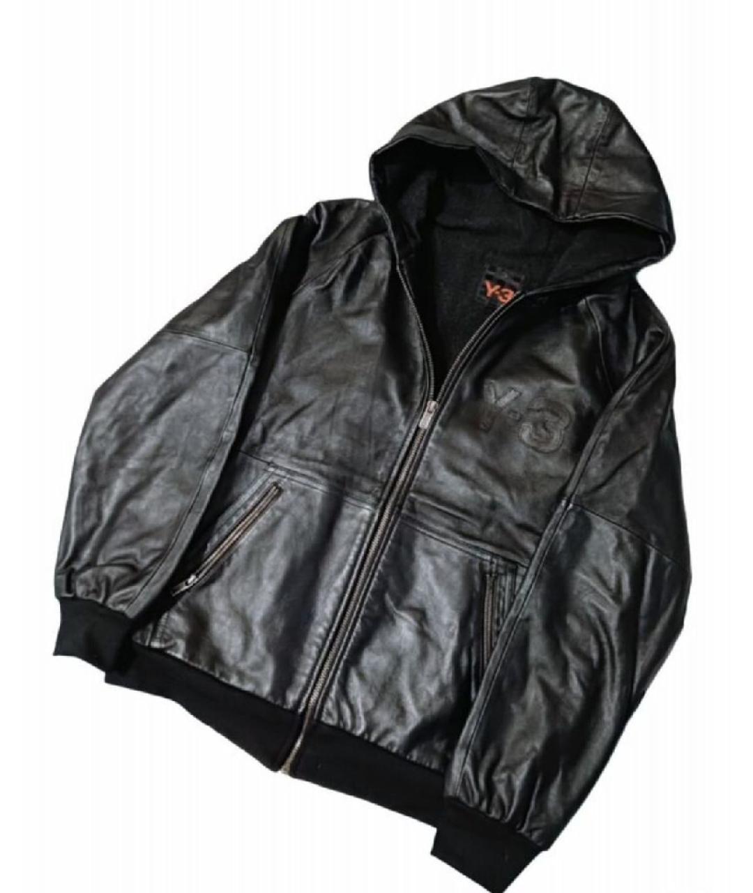 Y-3 Черная кожаная куртка, фото 10