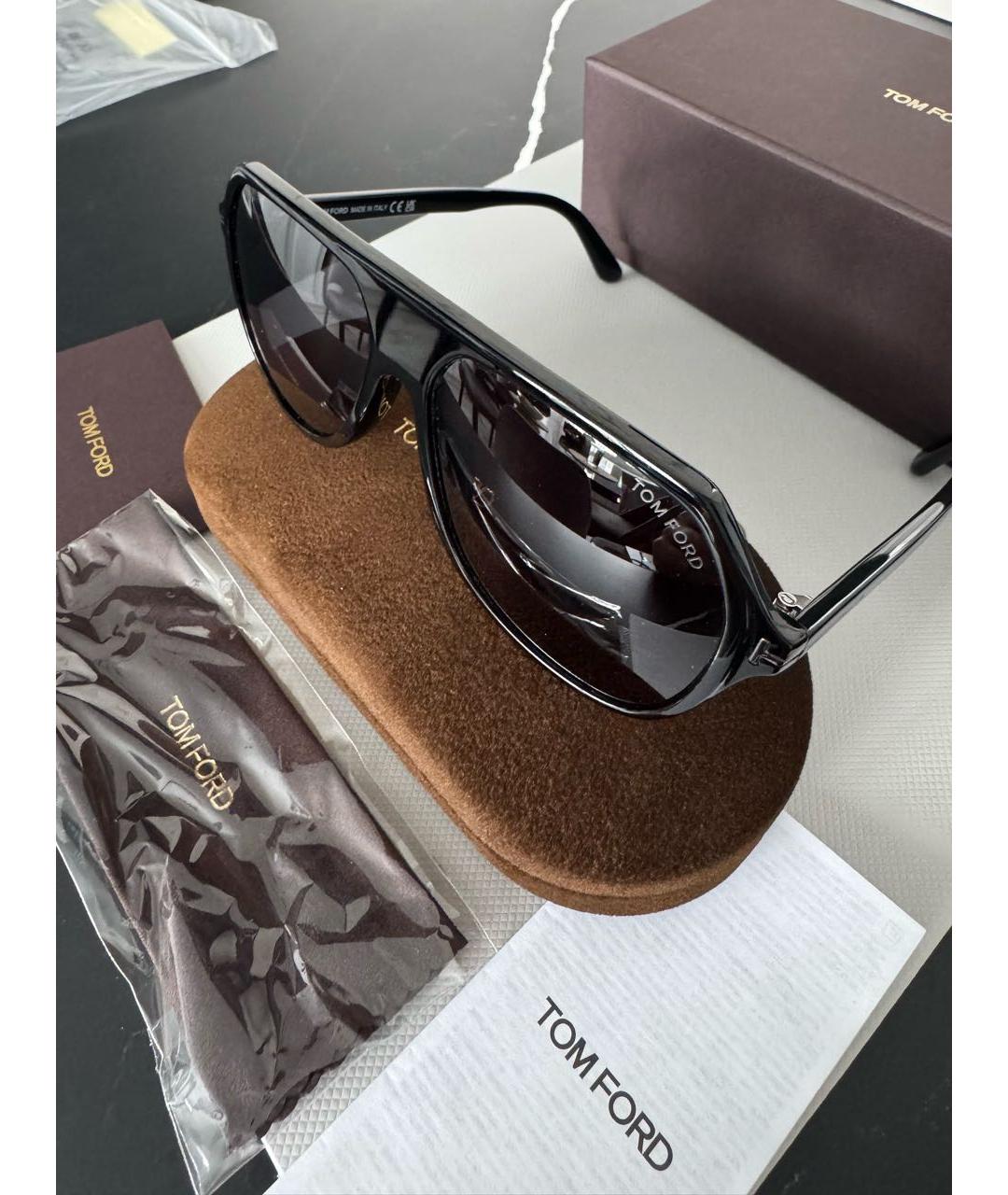 TOM FORD Черные пластиковые солнцезащитные очки, фото 5