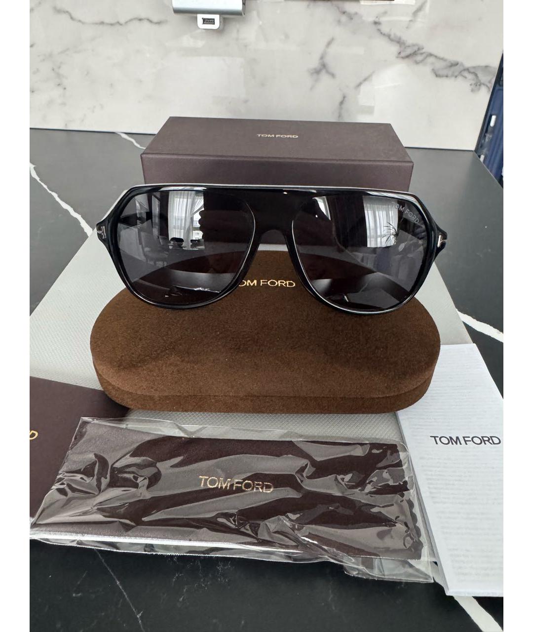 TOM FORD Черные пластиковые солнцезащитные очки, фото 7