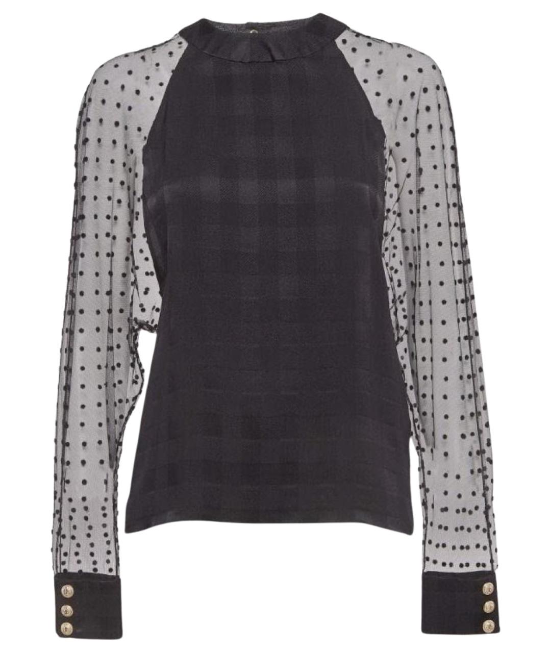 BALMAIN Черная шелковая блузы, фото 1