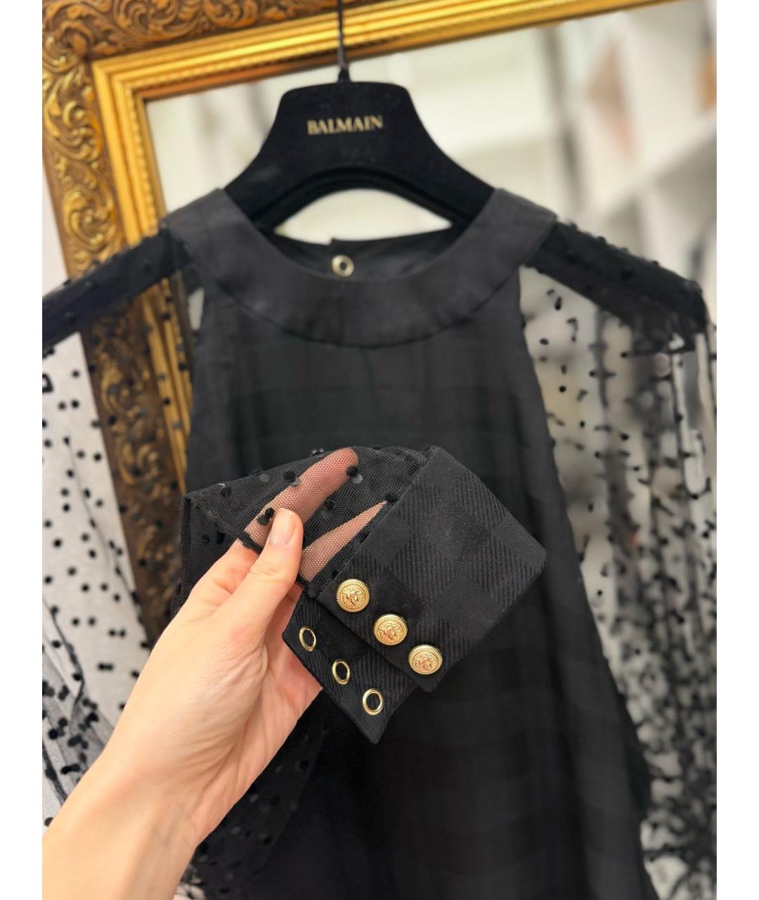 BALMAIN Черная шелковая блузы, фото 6