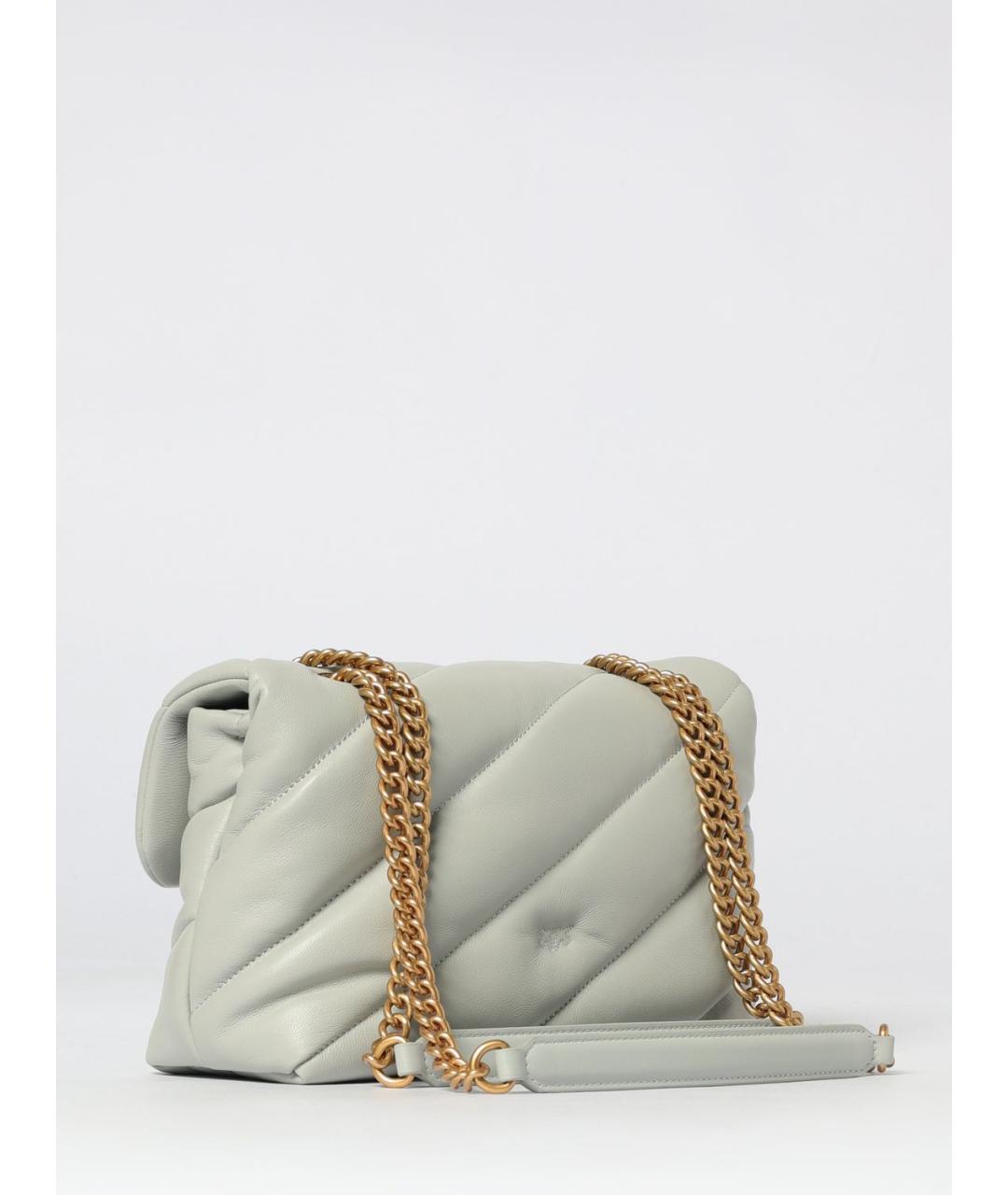 PINKO Серая кожаная сумка через плечо, фото 2