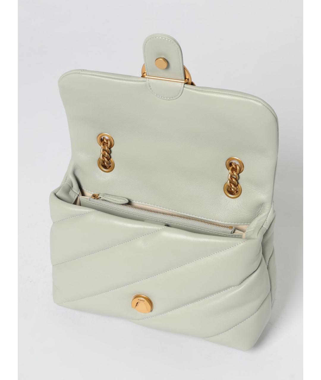 PINKO Серая кожаная сумка через плечо, фото 3