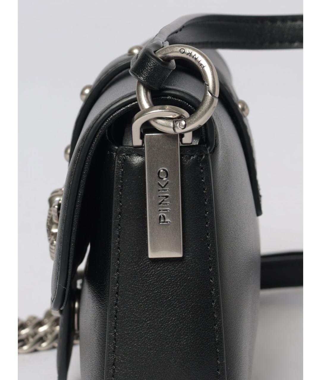PINKO Черная кожаная сумка через плечо, фото 3
