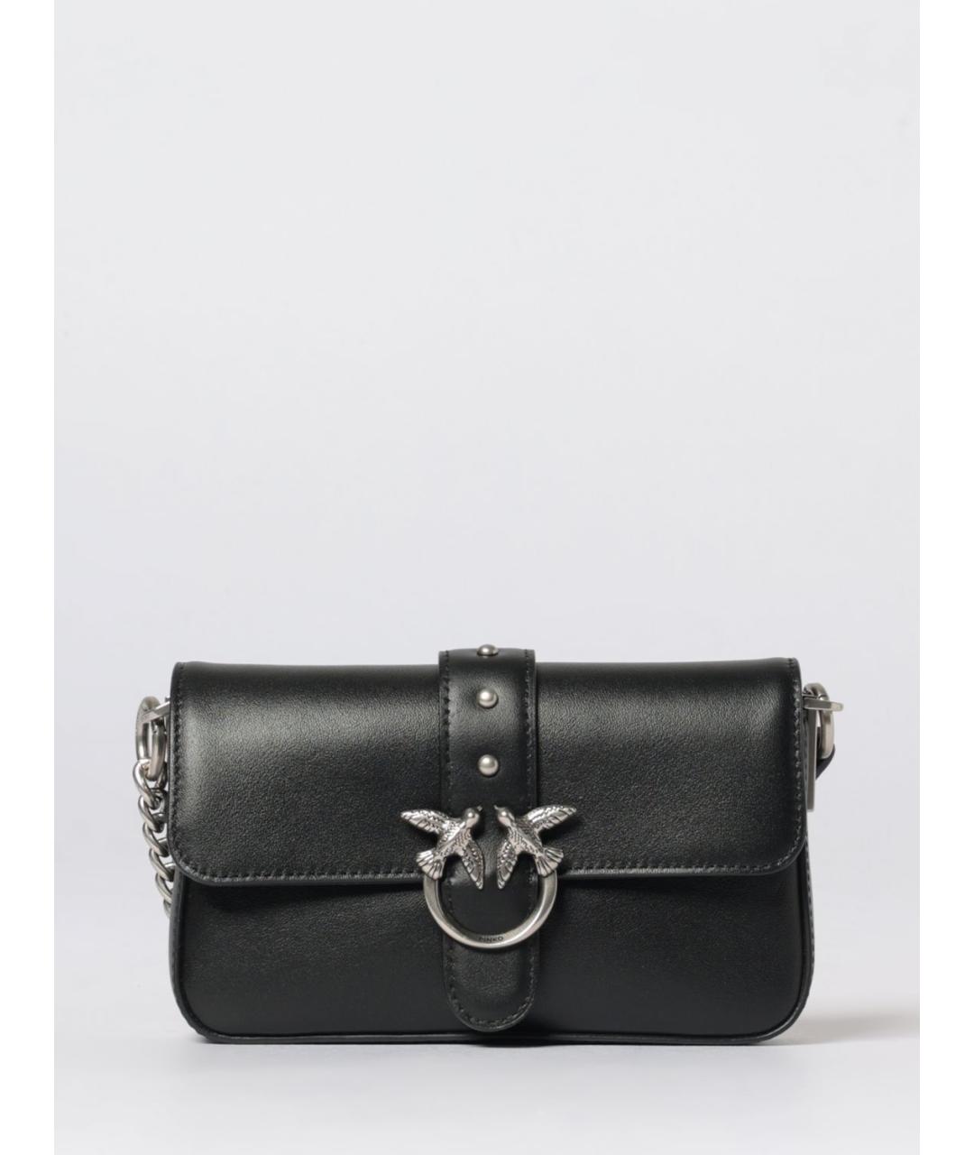 PINKO Черная кожаная сумка через плечо, фото 4