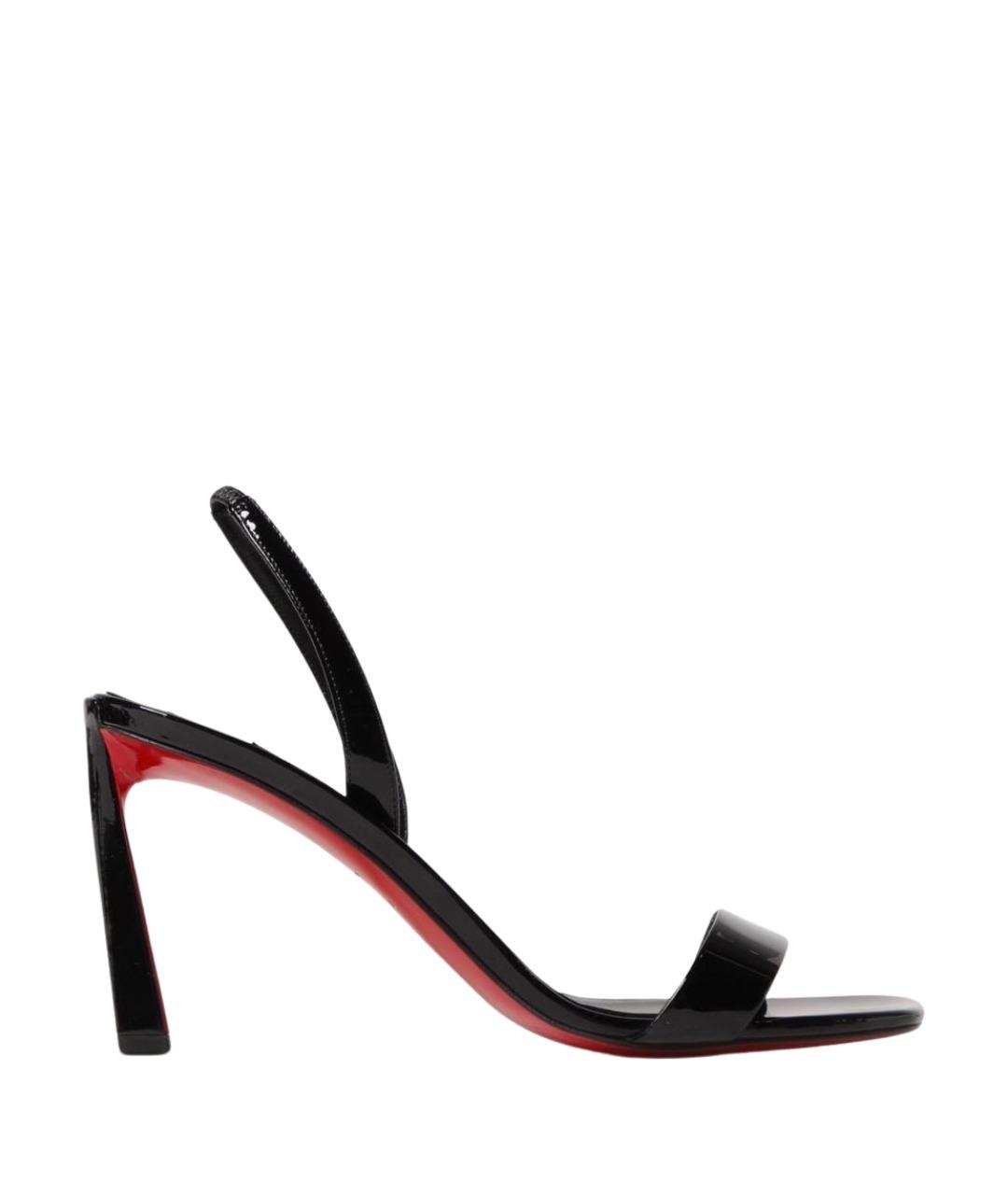 CHRISTIAN LOUBOUTIN Черные кожаные босоножки, фото 1