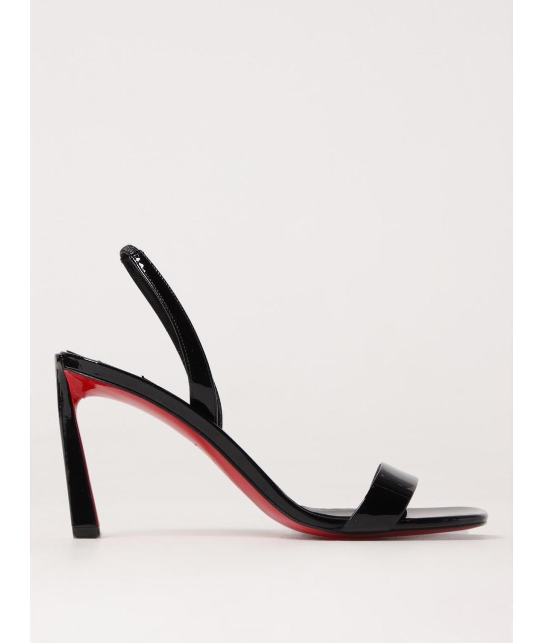 CHRISTIAN LOUBOUTIN Черные кожаные босоножки, фото 5