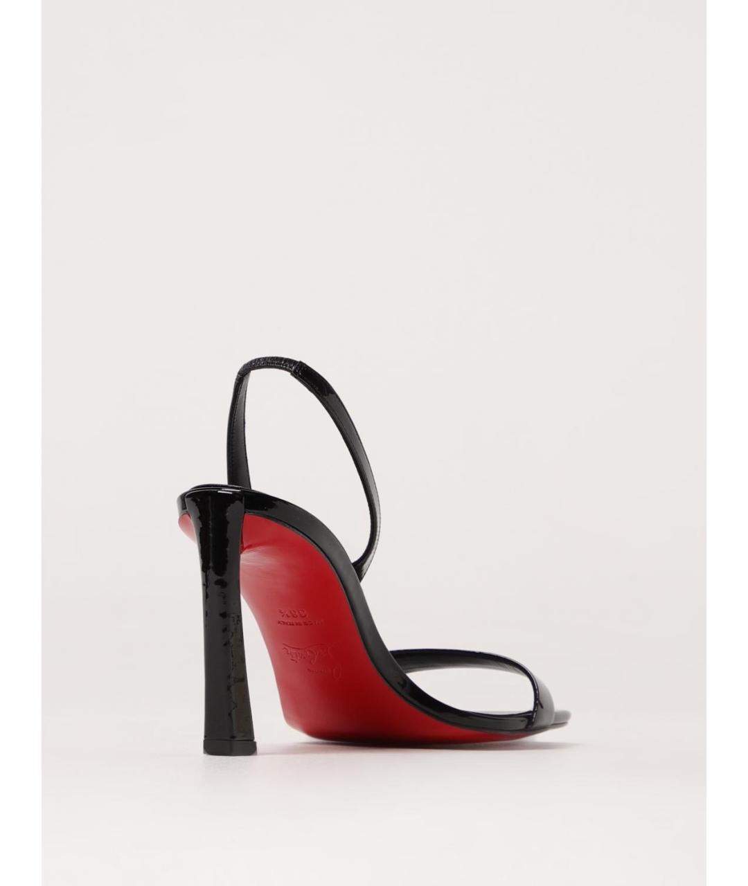 CHRISTIAN LOUBOUTIN Черные кожаные босоножки, фото 3