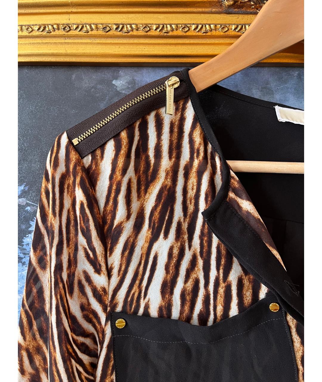 MICHAEL KORS Коричневое полиэстеровое повседневное платье, фото 4