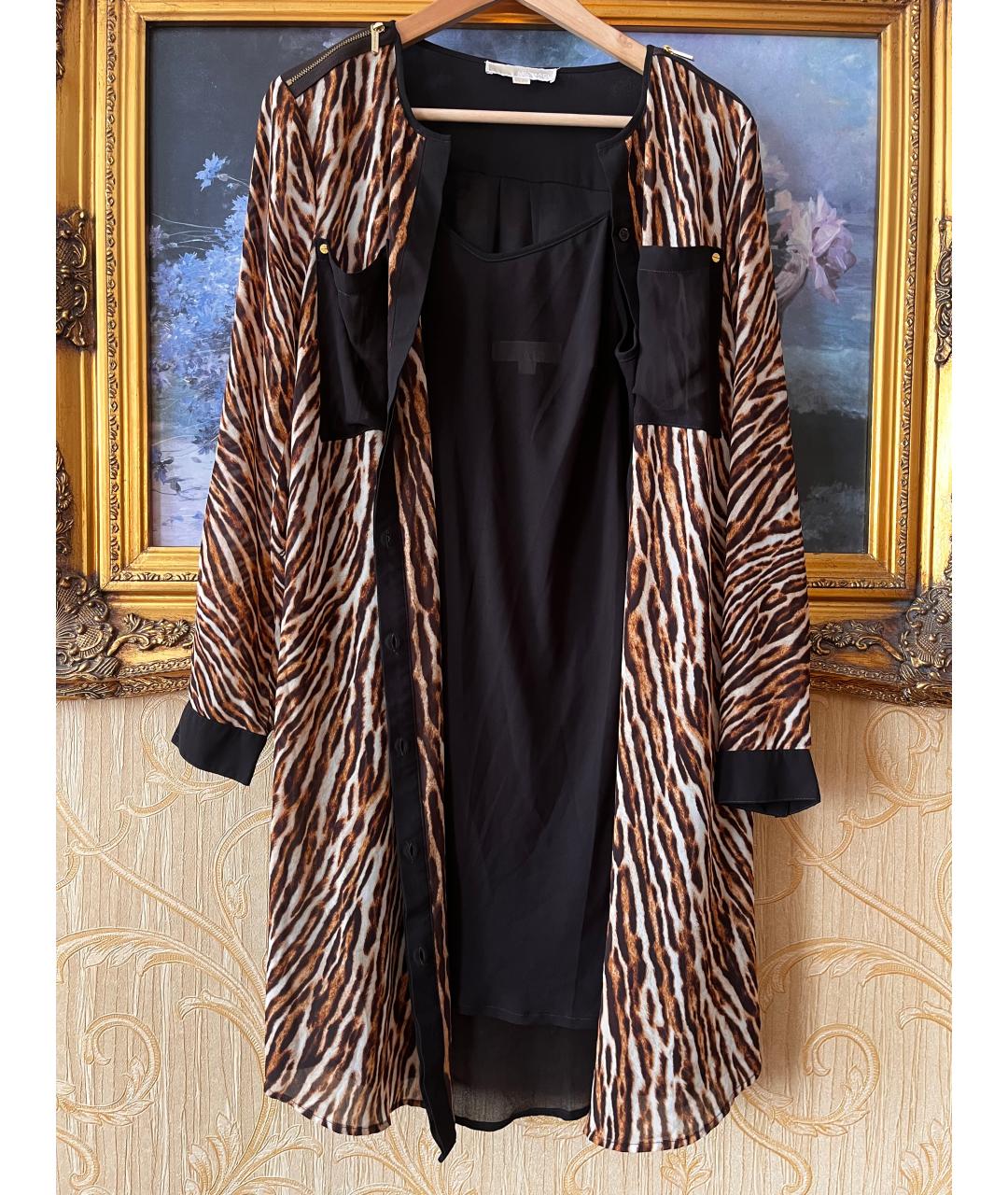 MICHAEL KORS Коричневое полиэстеровое повседневное платье, фото 5