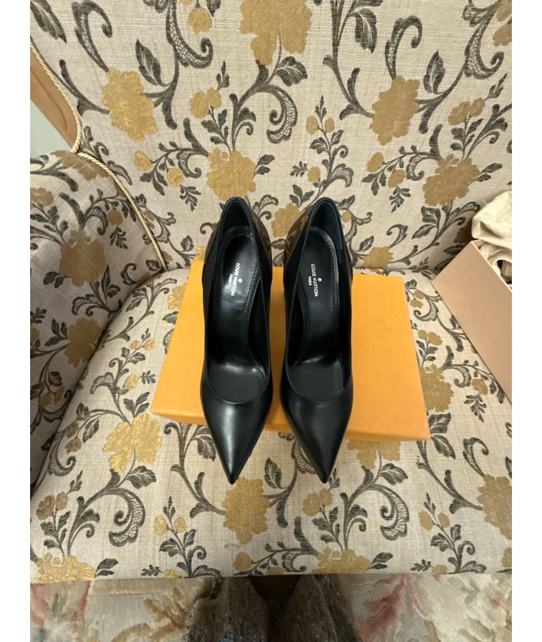 LOUIS VUITTON Черные кожаные туфли, фото 2