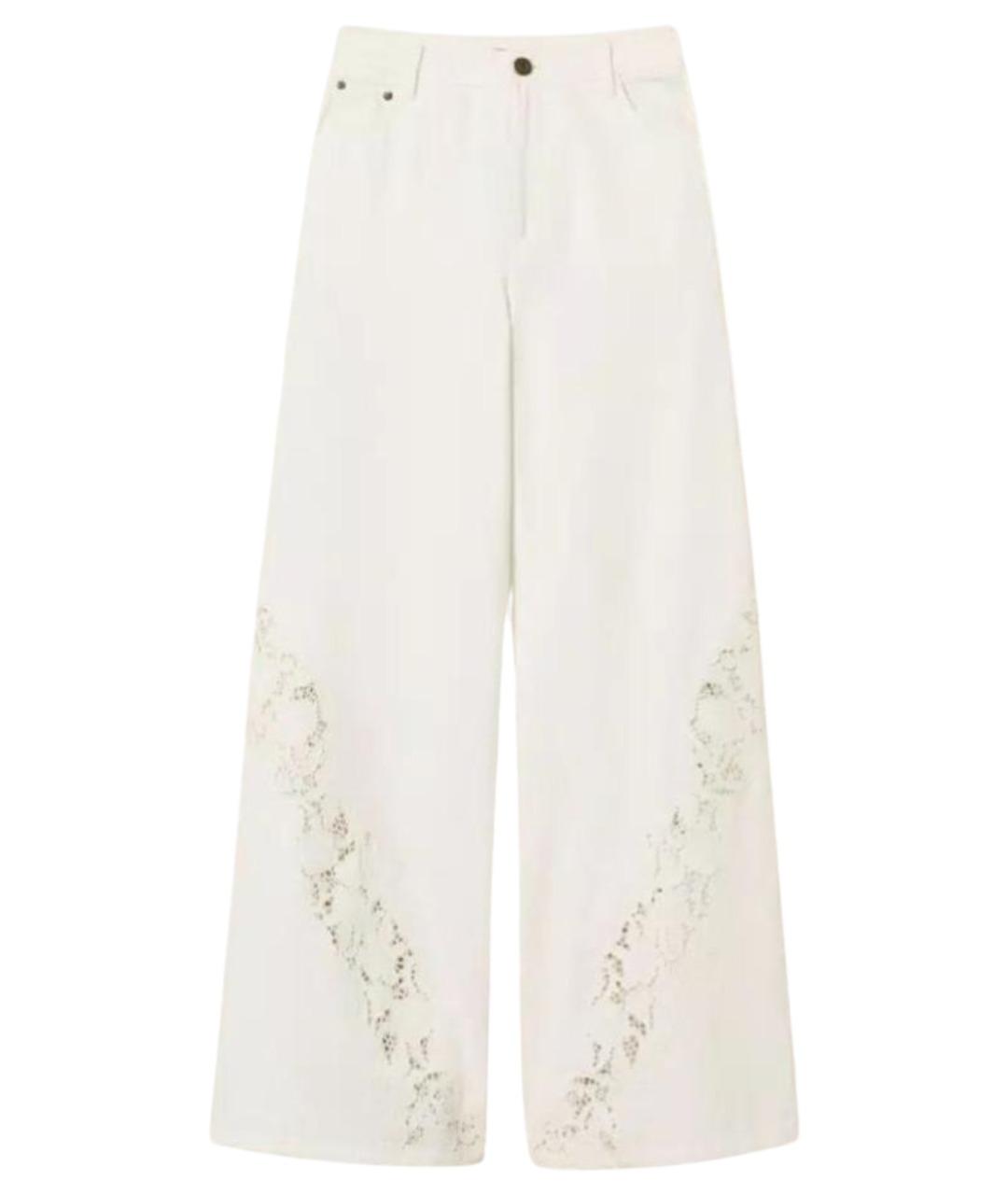 TWIN-SET Белые хлопковые прямые джинсы, фото 1