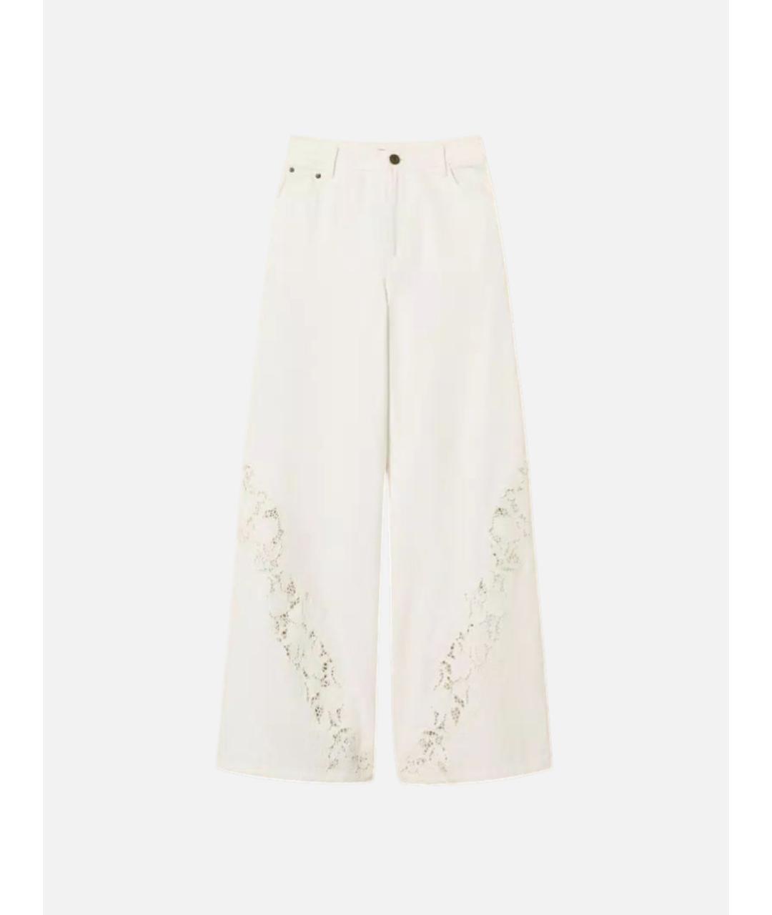 TWIN-SET Белые хлопковые прямые джинсы, фото 5