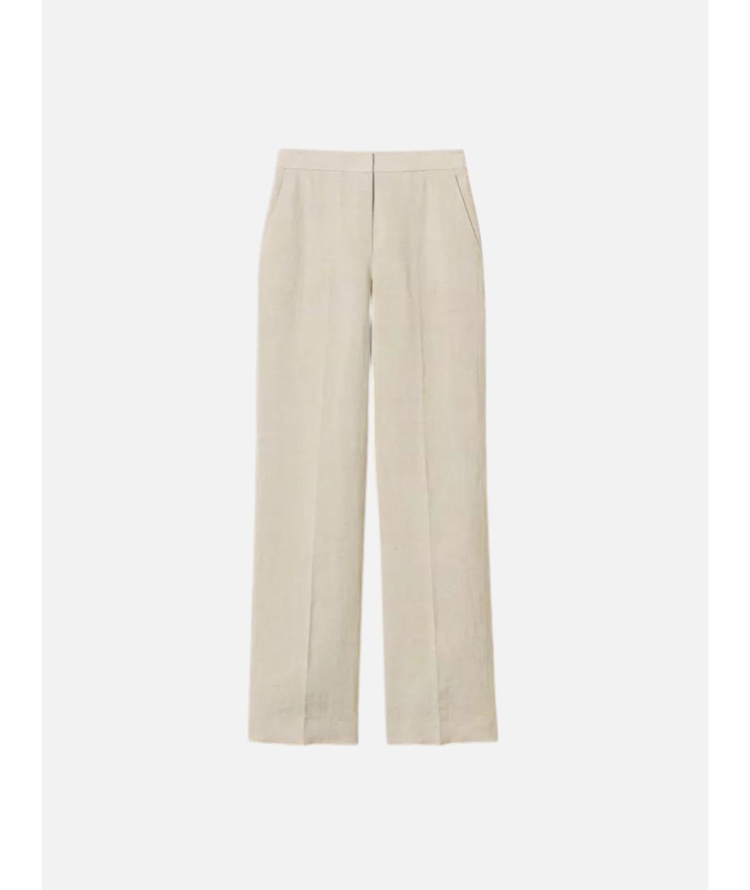 TWIN-SET Бежевые льняные прямые брюки, фото 7