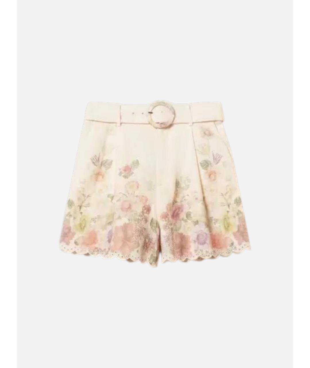 TWIN-SET Мульти льняные шорты, фото 7