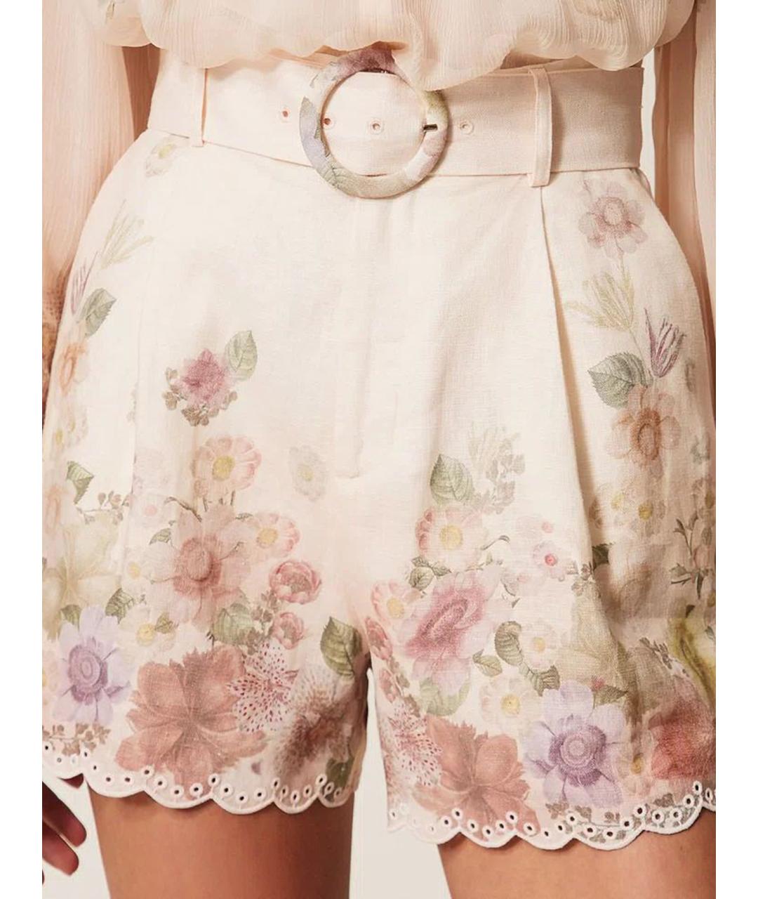 TWIN-SET Мульти льняные шорты, фото 6