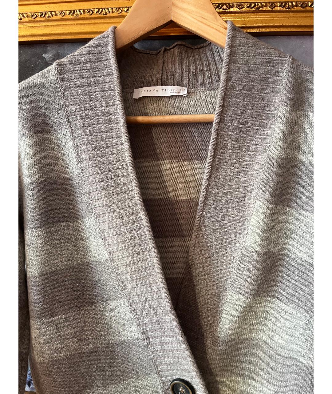 FABIANA FILIPPI Серый шерстяной кардиган, фото 3