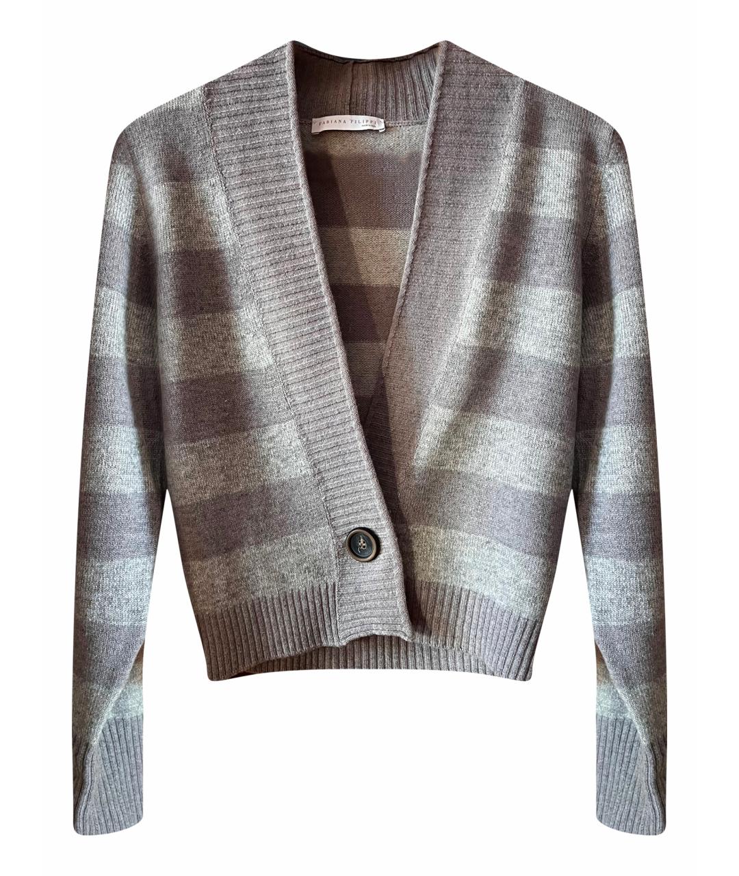 FABIANA FILIPPI Серый шерстяной кардиган, фото 1