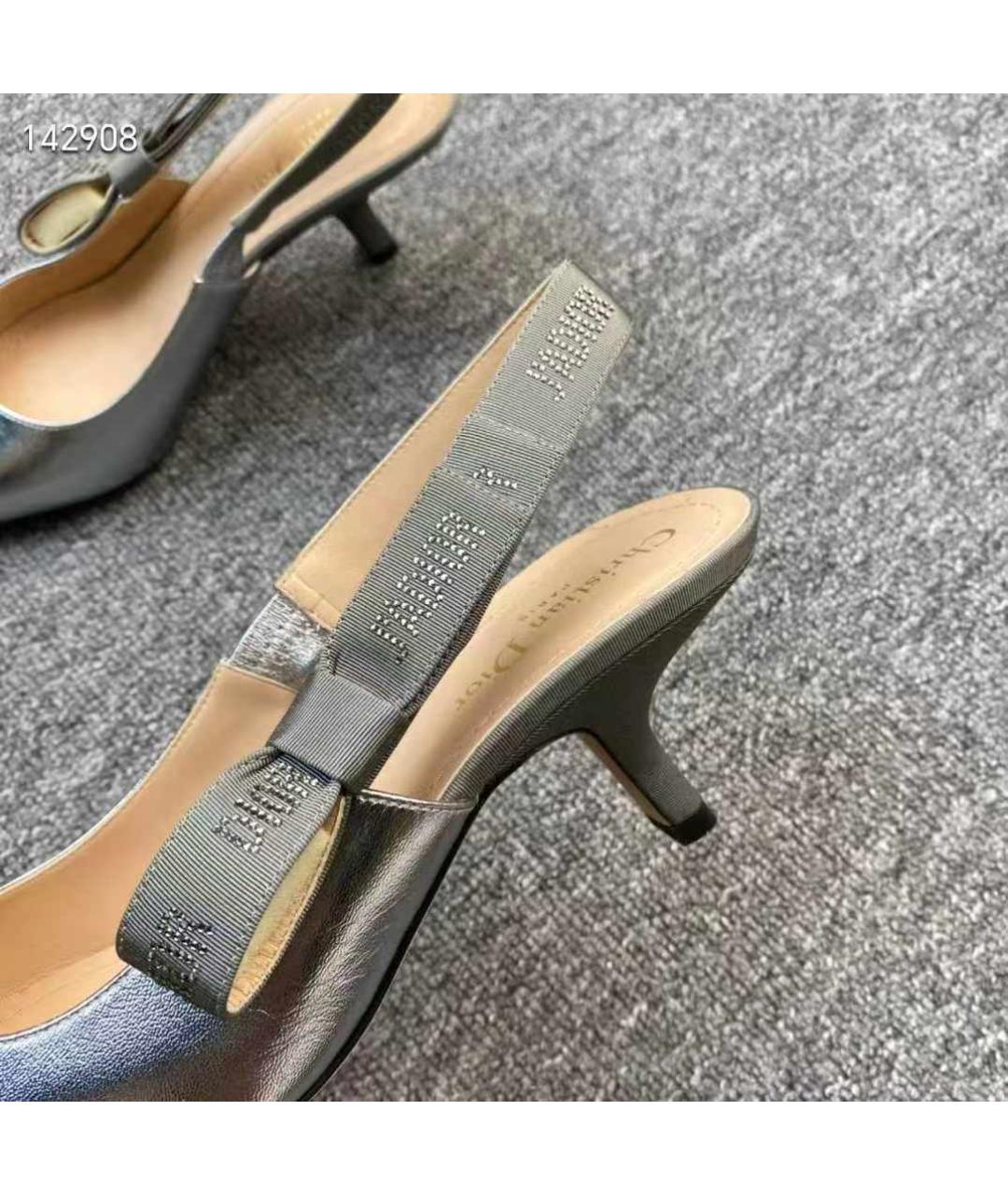 CHRISTIAN DIOR Серебряные кожаные ботинки, фото 4