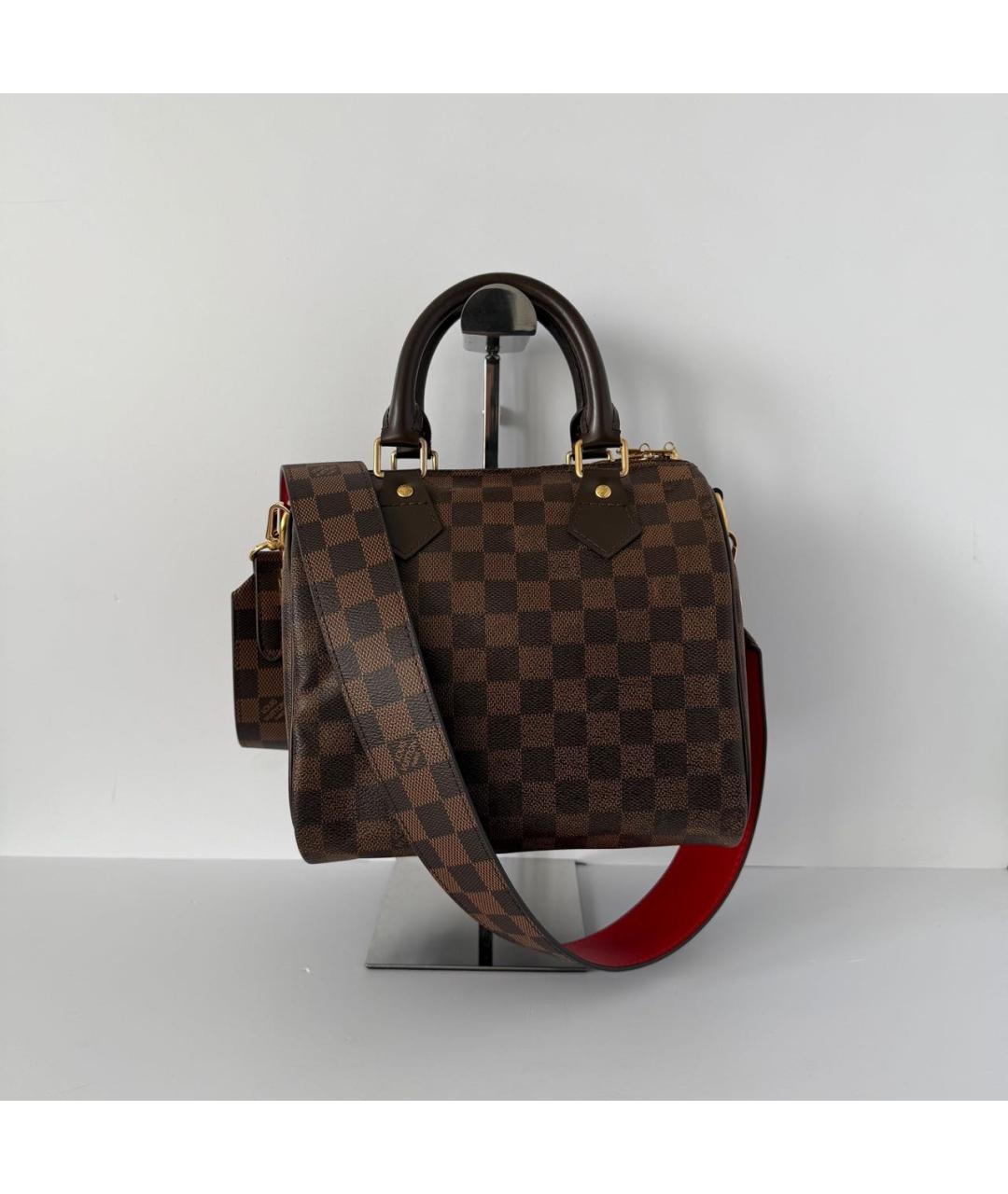 LOUIS VUITTON Коричневая кожаная сумка с короткими ручками, фото 8