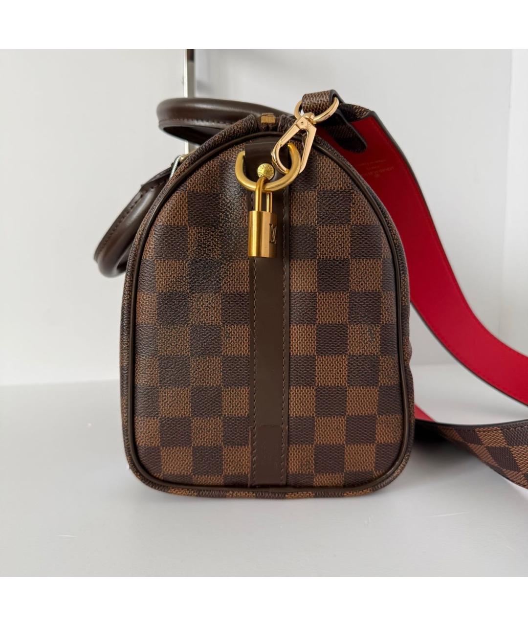 LOUIS VUITTON Коричневая кожаная сумка с короткими ручками, фото 3