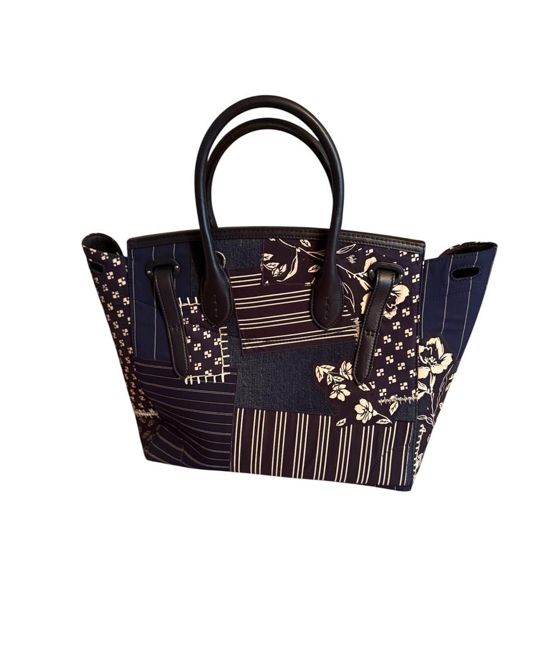 RALPH LAUREN Темно-синяя деним сумка тоут, фото 3