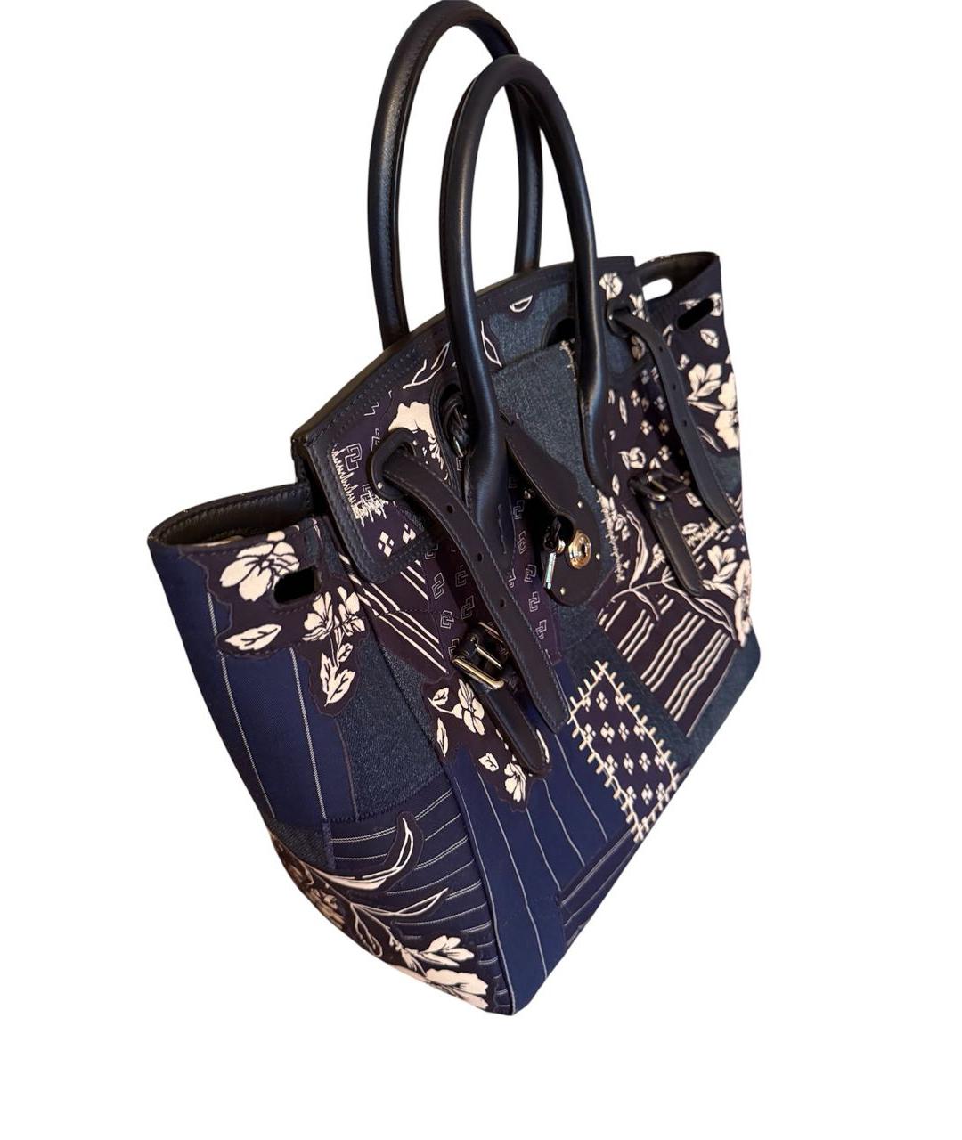 RALPH LAUREN Темно-синяя деним сумка тоут, фото 2