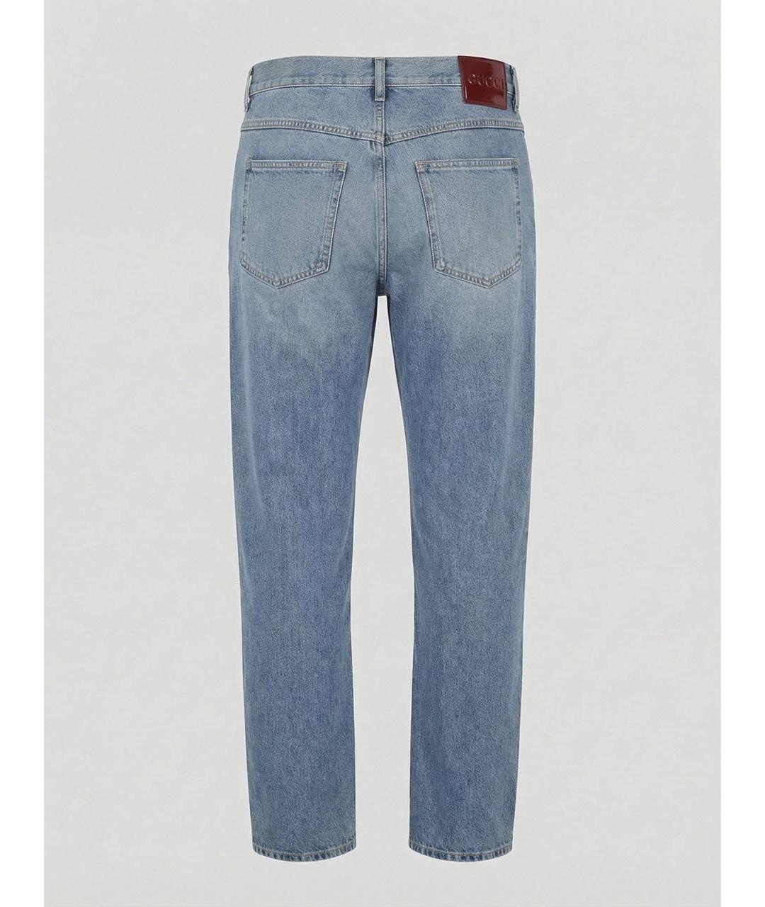 GUCCI Голубые хлопковые джинсы скинни, фото 2
