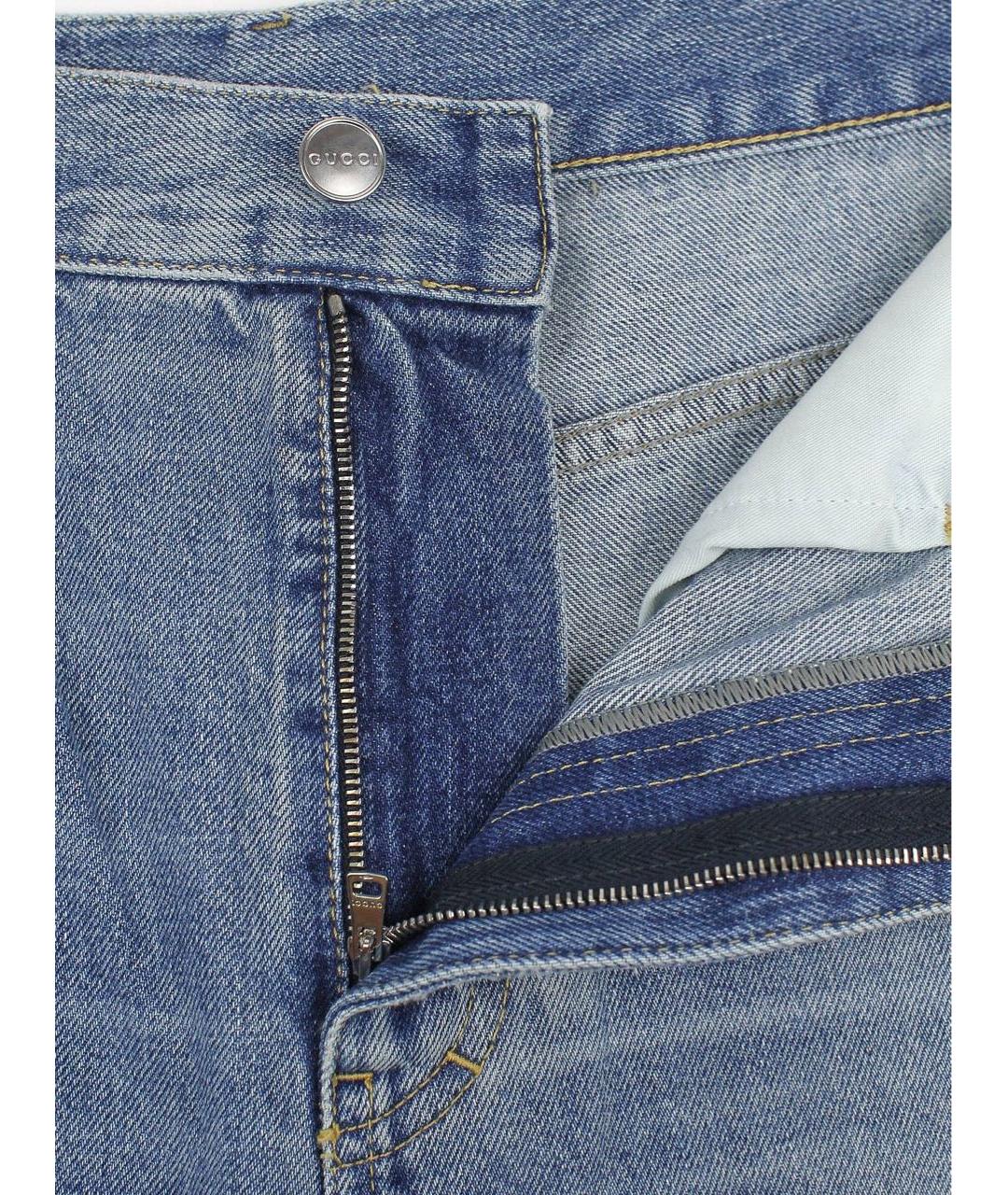 GUCCI Голубые хлопковые джинсы скинни, фото 8