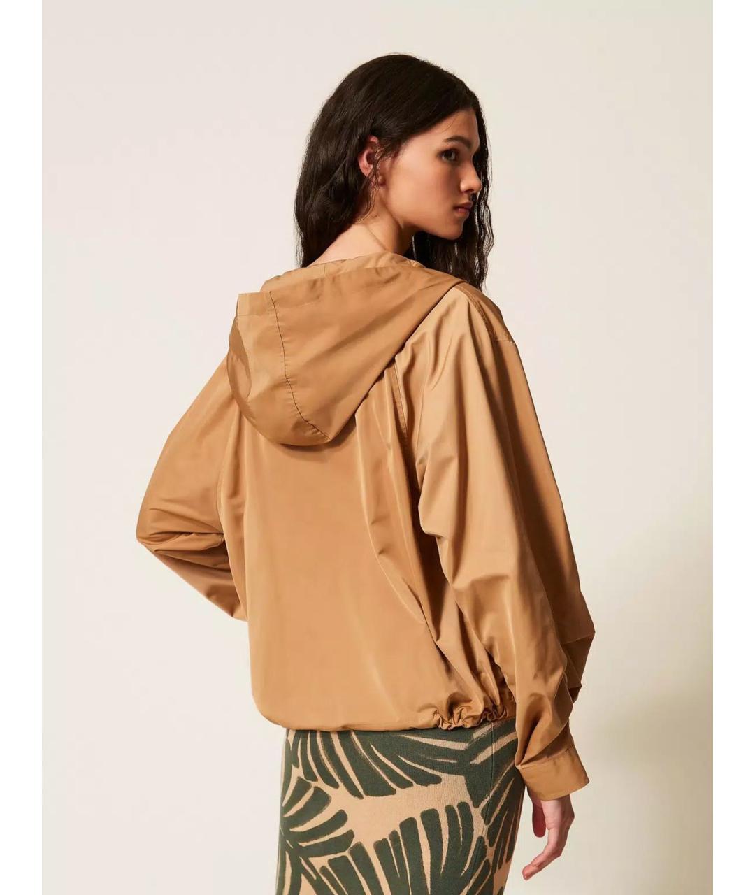 TWIN-SET Бежевая полиэстеровая куртка, фото 5