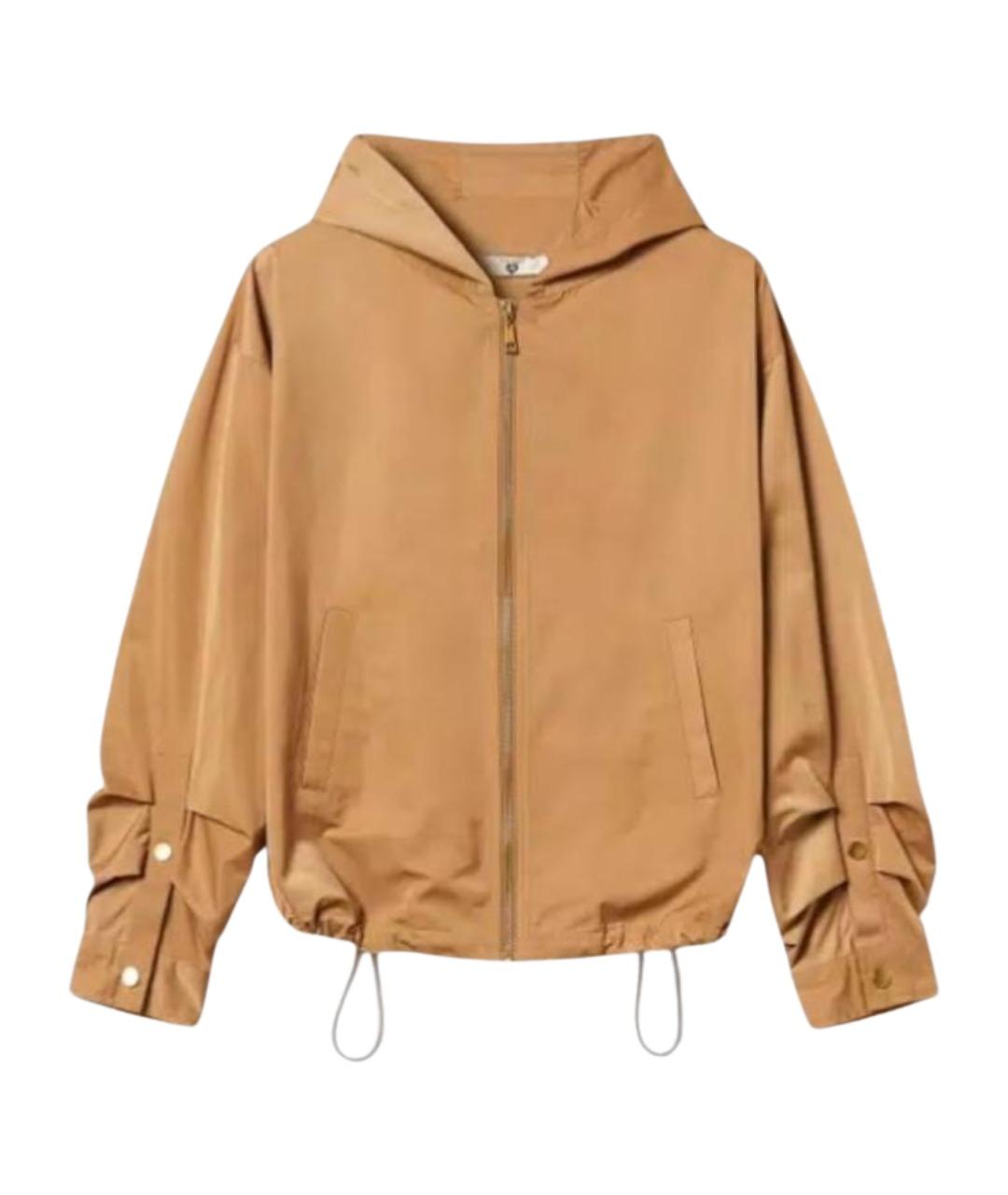 TWIN-SET Бежевая полиэстеровая куртка, фото 1