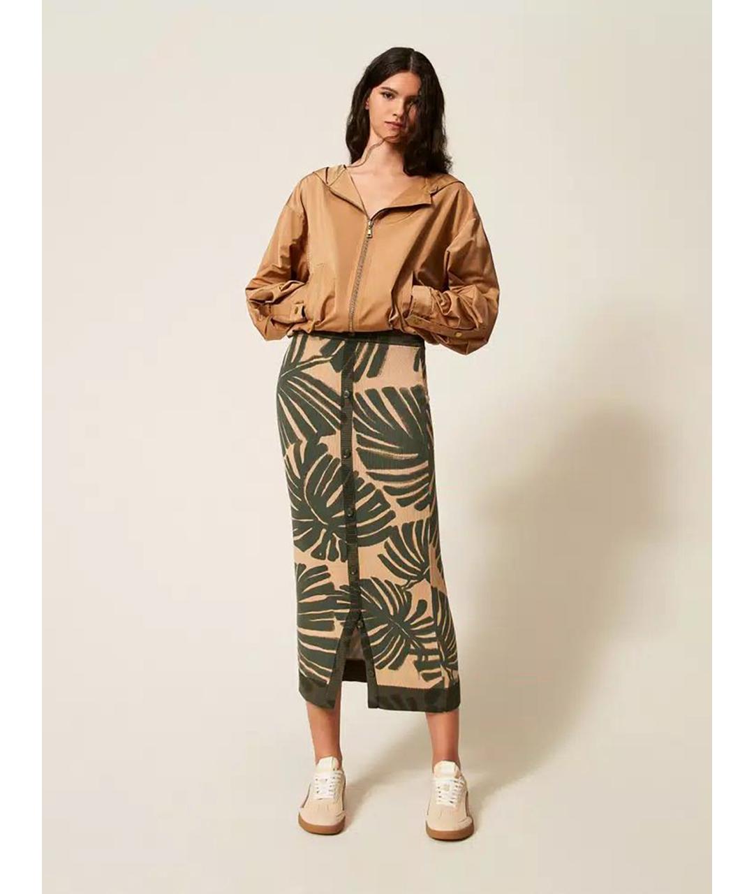 TWIN-SET Бежевая полиэстеровая куртка, фото 2