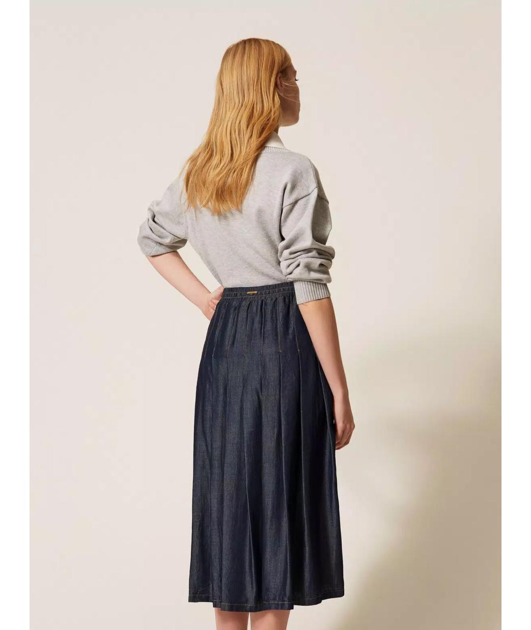 TWIN-SET Синяя юбка миди, фото 3