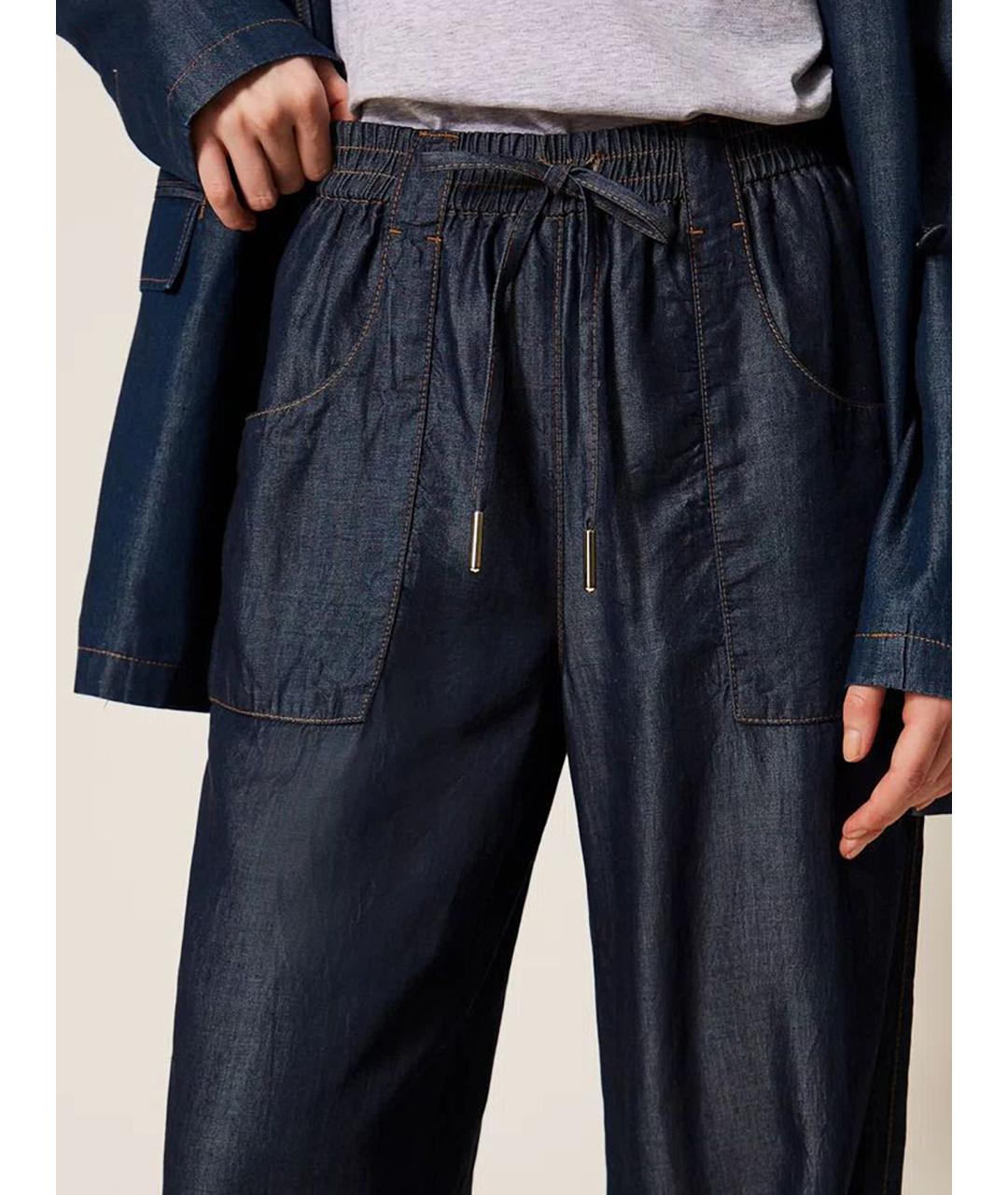 TWIN-SET Синие прямые брюки, фото 5