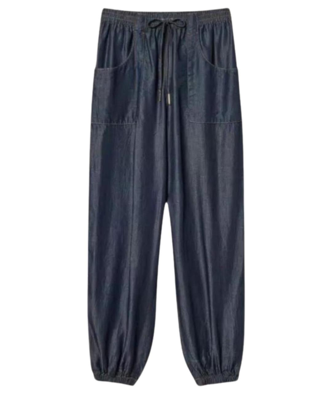 TWIN-SET Синие прямые брюки, фото 1