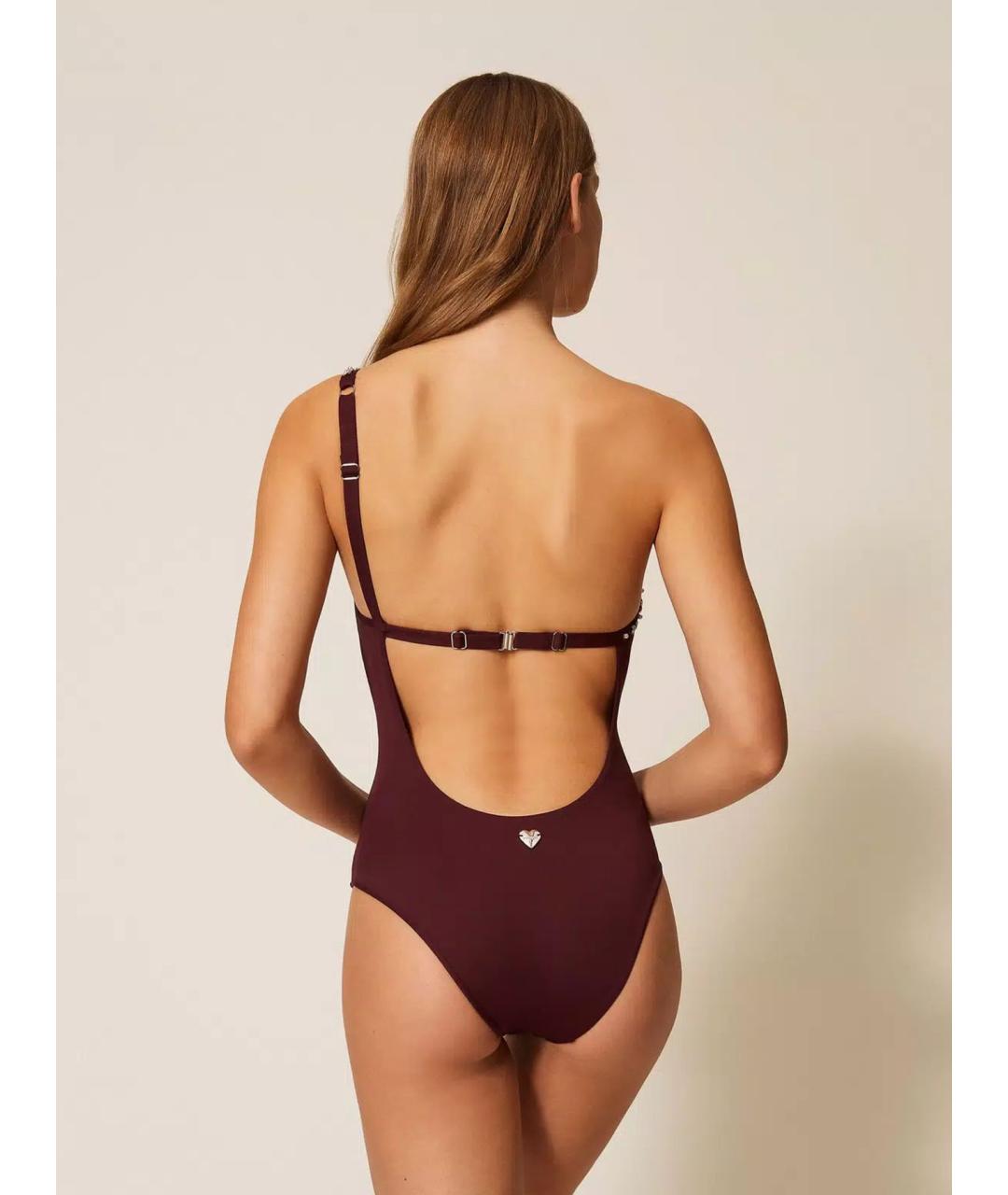 TWIN-SET Бордовый полиамидовый купальник, фото 4