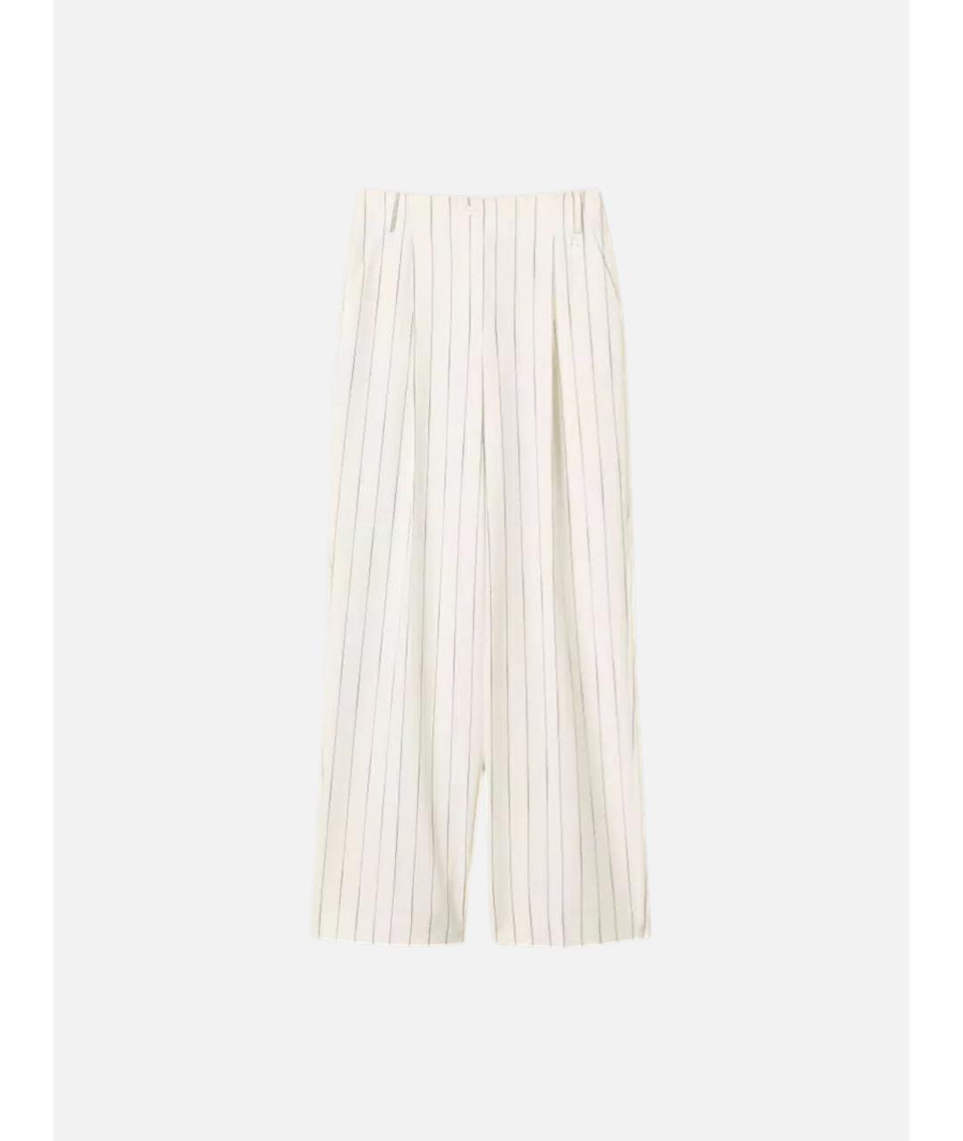 TWIN-SET Белые полиэстеровые прямые брюки, фото 6