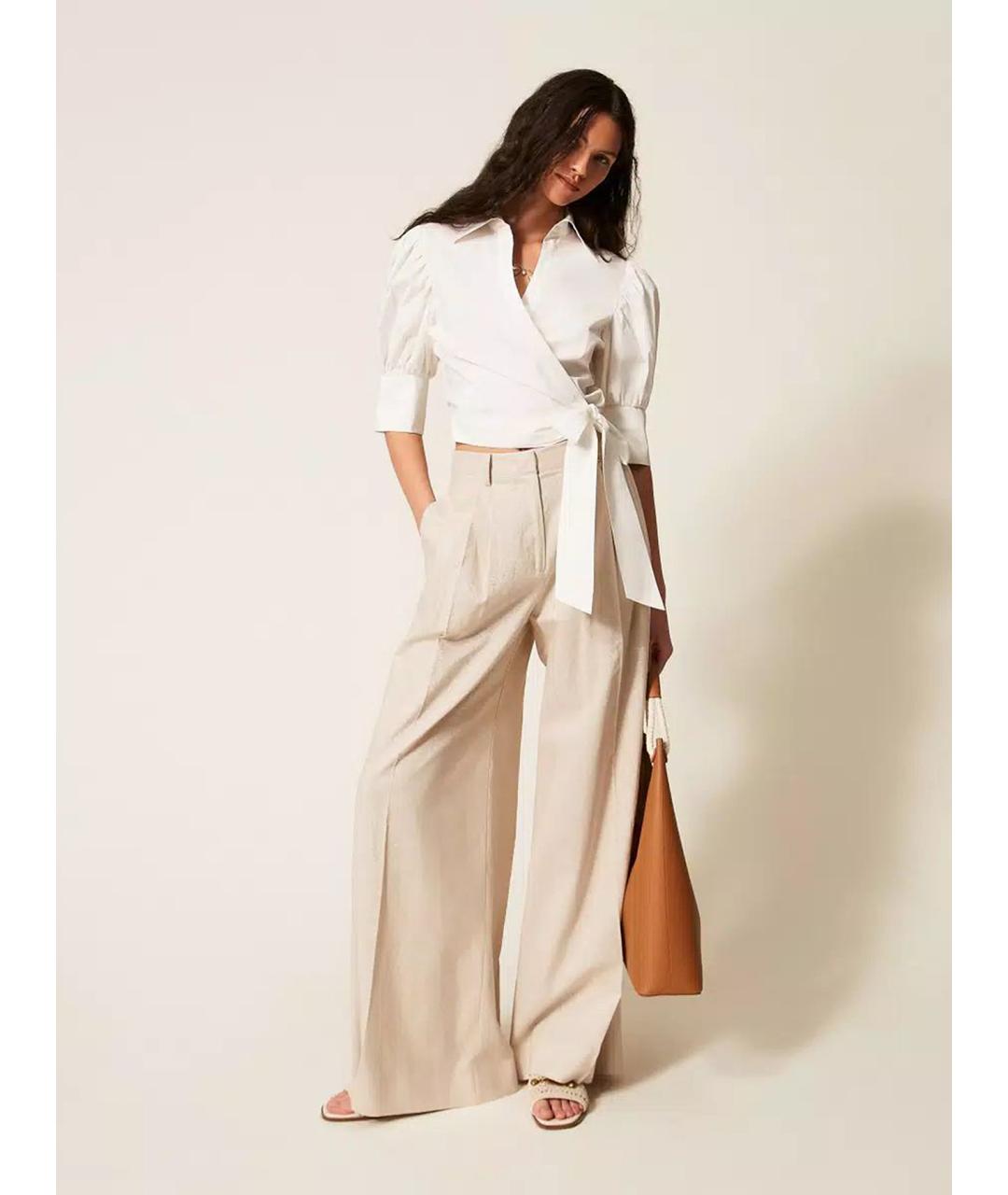 TWIN-SET Белая хлопковая рубашка, фото 2