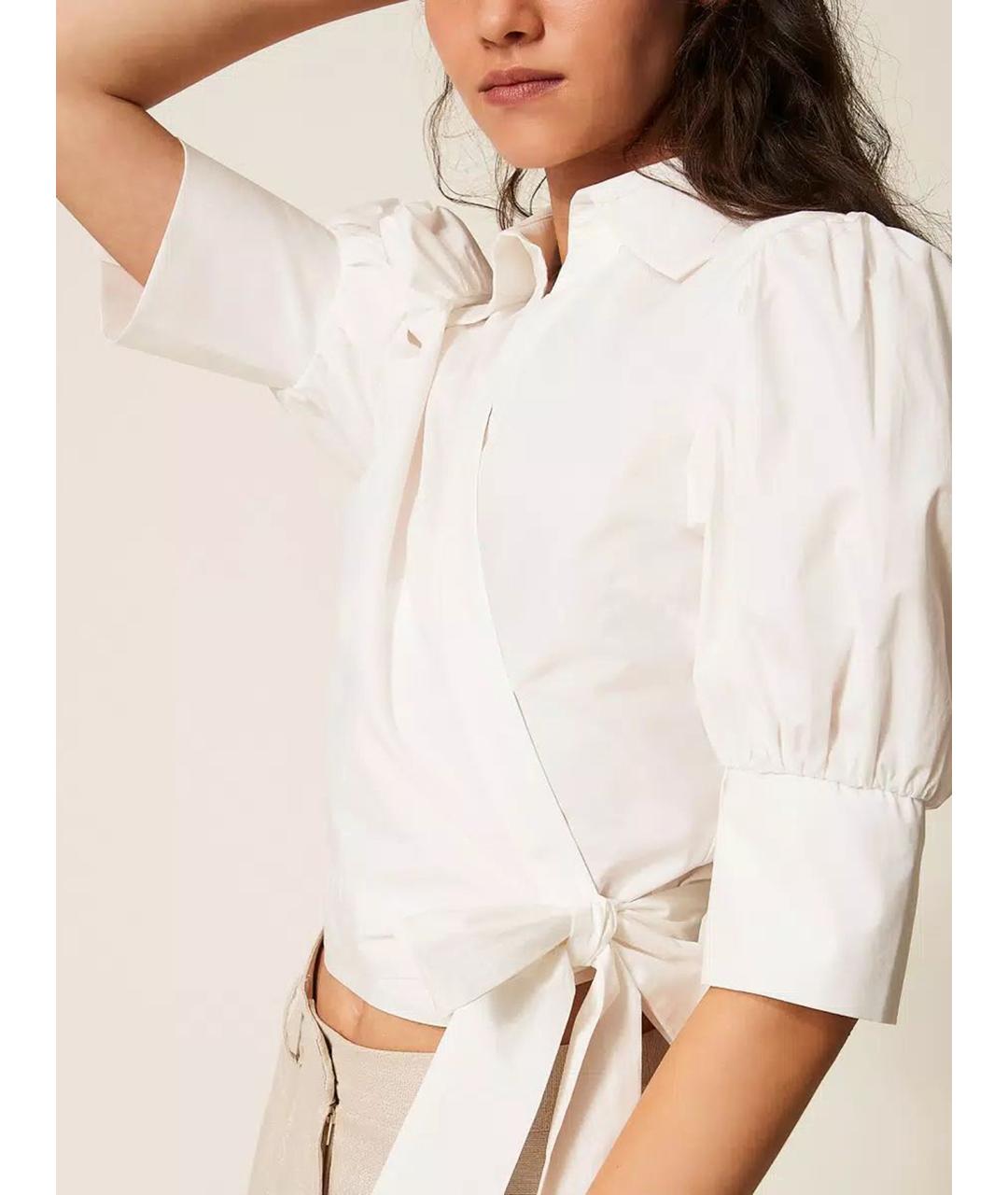 TWIN-SET Белая хлопковая рубашка, фото 6
